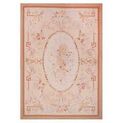 Nazmiyal Collection Antique French Aubusson Carpet 9 ft 10 in x 14 ft