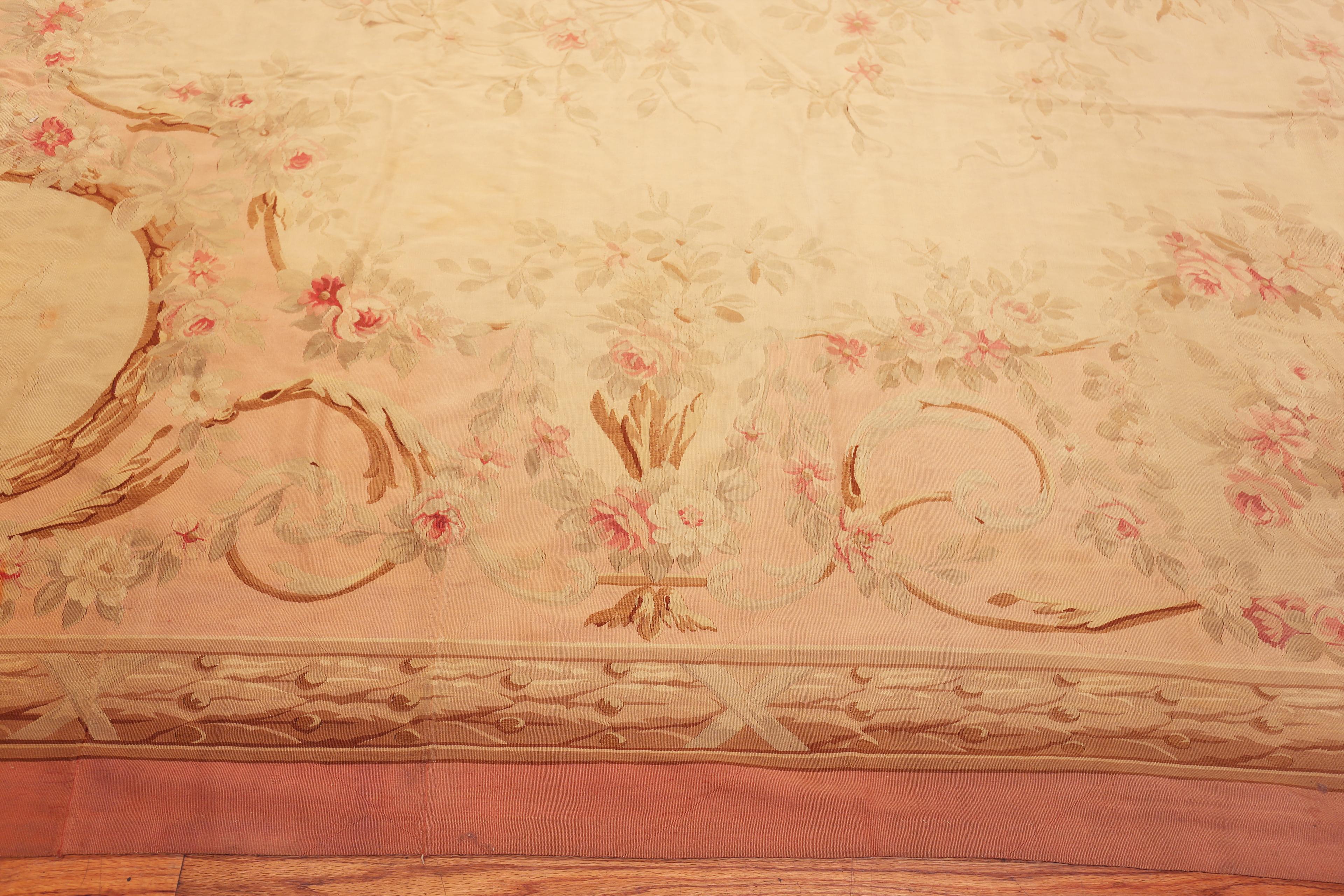 Antiker französischer Aubusson-Teppich, Herkunft: Frankreich, Circa: Spätes 19. Jahrhundert