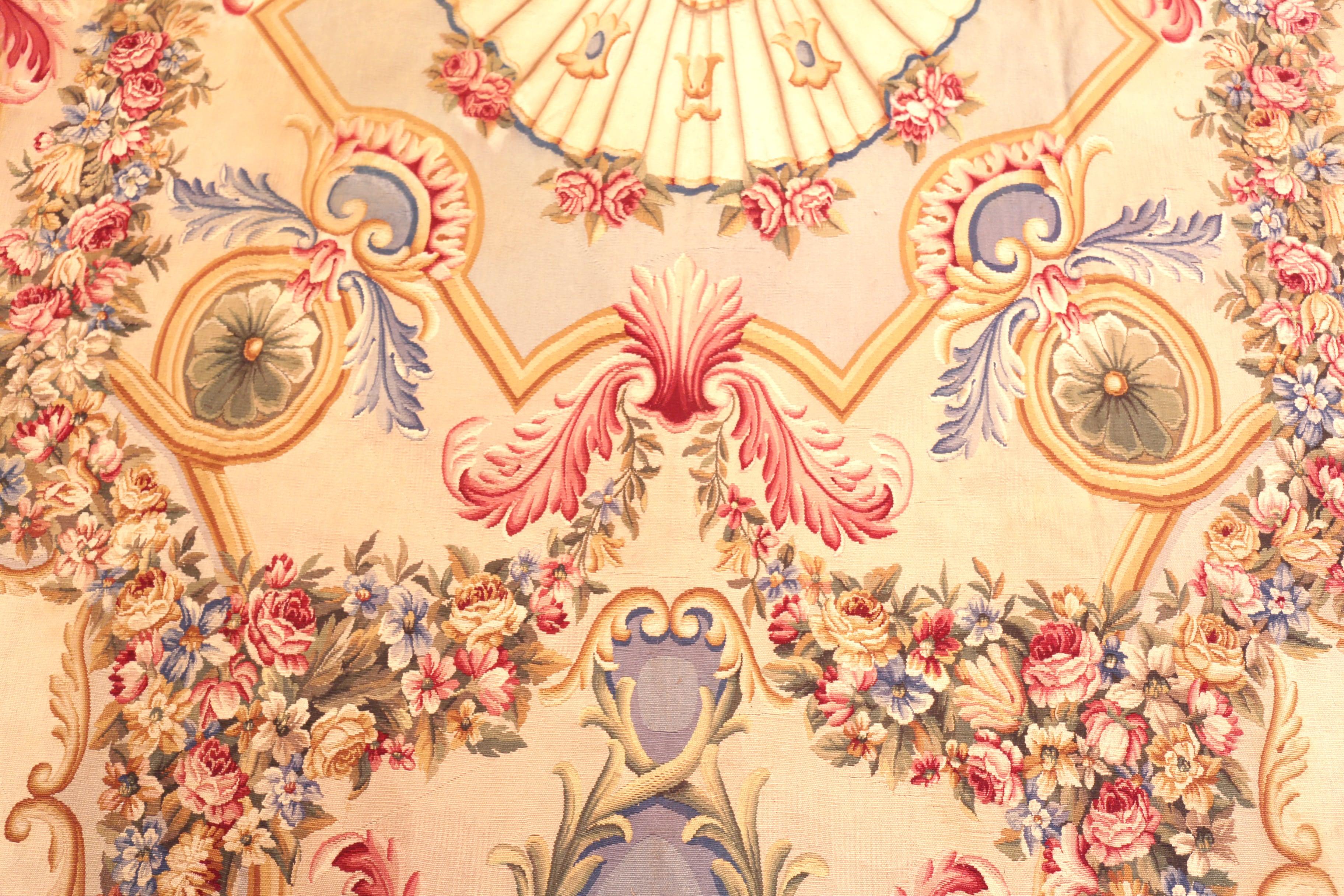 XX secolo Tappeto Nazmiyal Collection Antique French Aubusson 9 ft 2 in x 15 ft 4 in in vendita