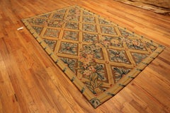 Nazmiyal Collection Antique French Rug Floral Design 6 ft 2 in x 10 ft 2 in