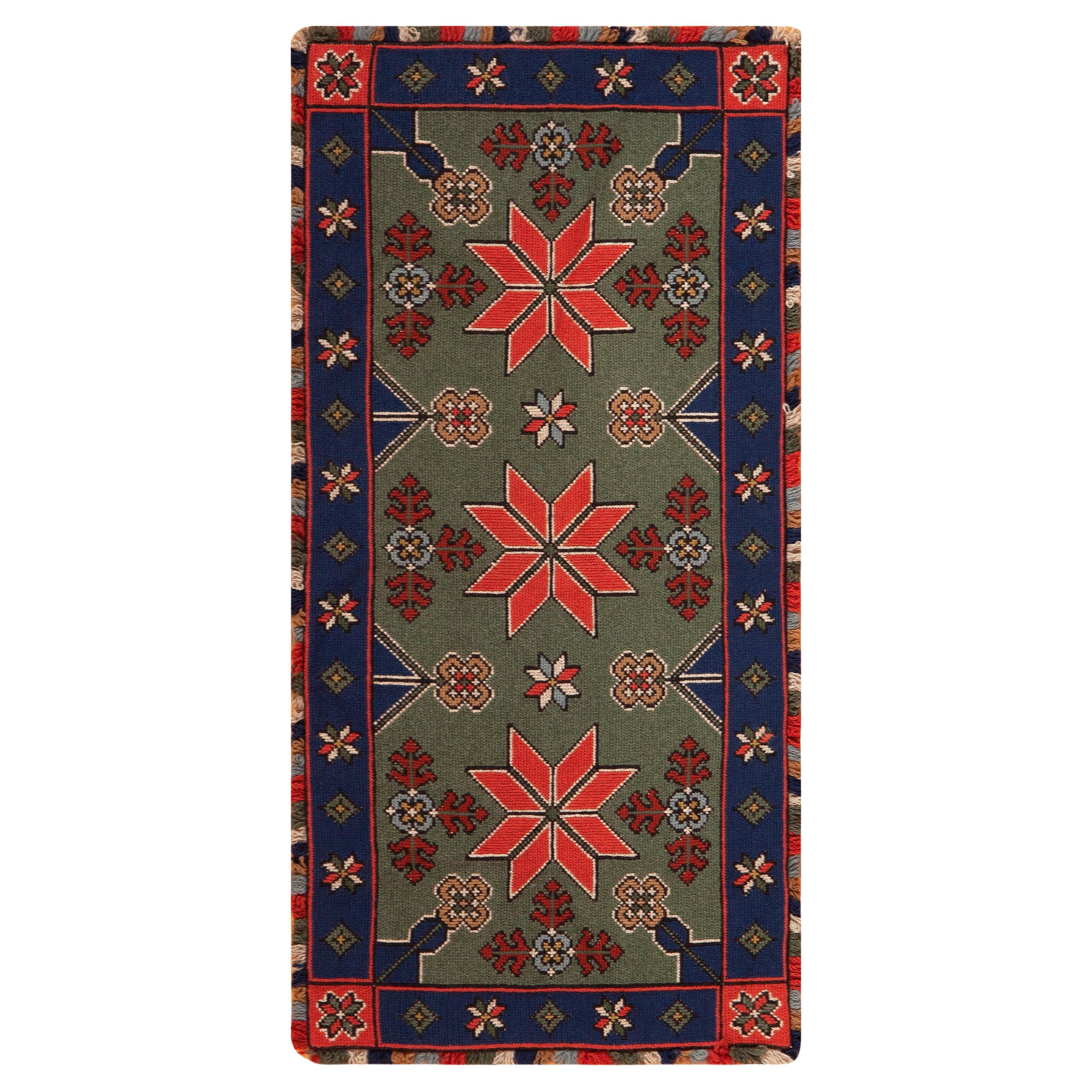 Nazmiyal Collection Antike Geometrische Stickerei 3 ft 3 in x 1 ft 7 in im Angebot