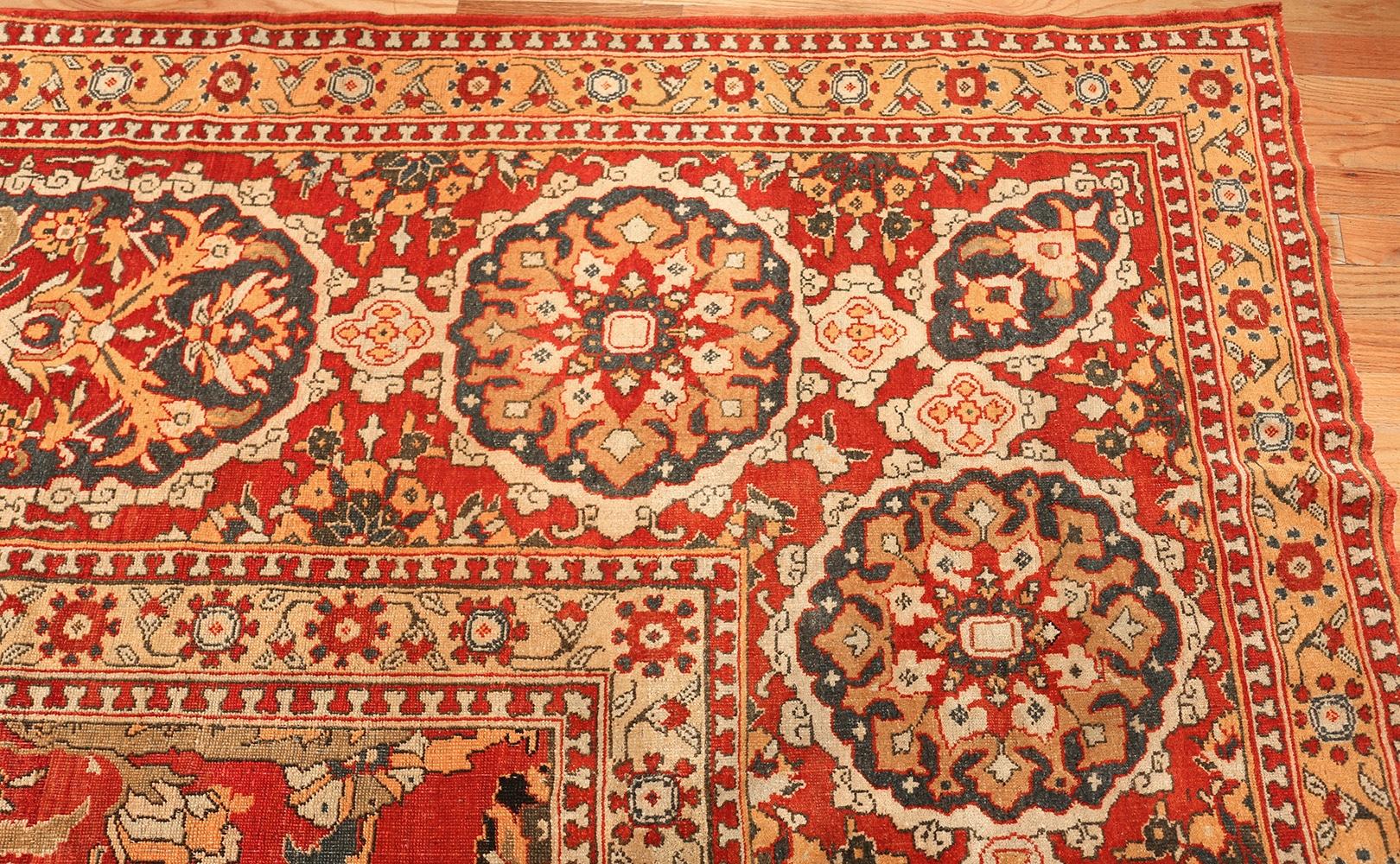 19th Century Antique Indian Agra Carpet. Size: 18 ft x 19 ft 1 in For Sale
