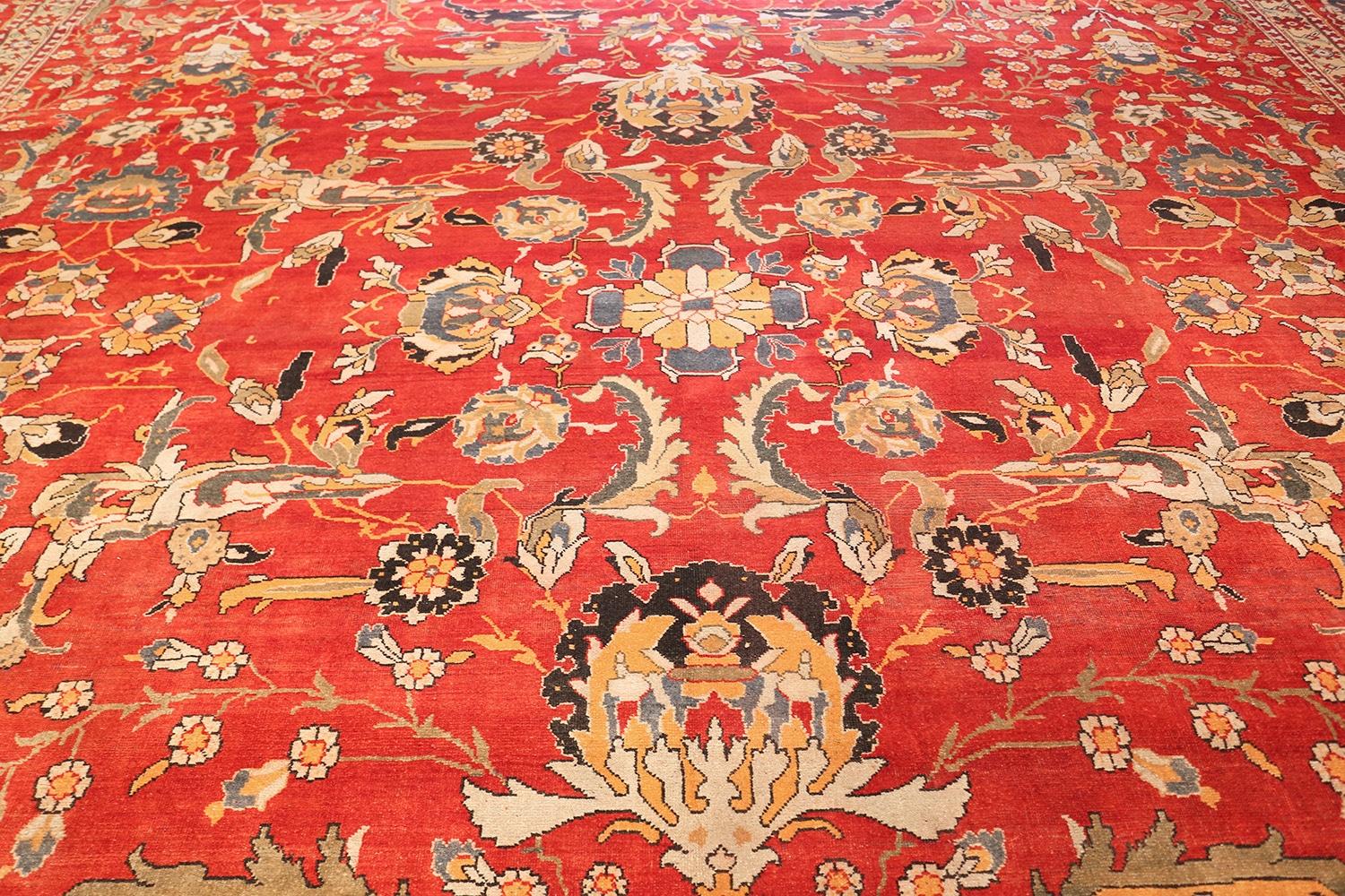 Wool Antique Indian Agra Carpet. Size: 18 ft x 19 ft 1 in For Sale