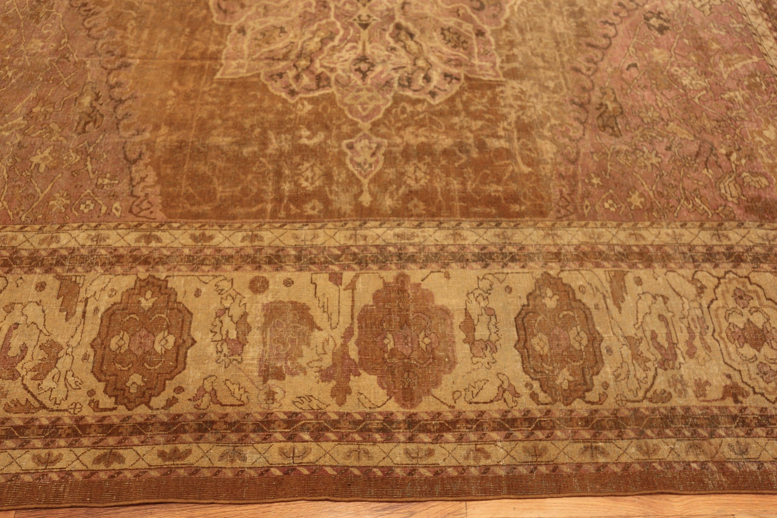 Astonishing Room Size Antique Floral Design Indian Agra Rug, Country of origin: Indian, Circa date: 19th Century
