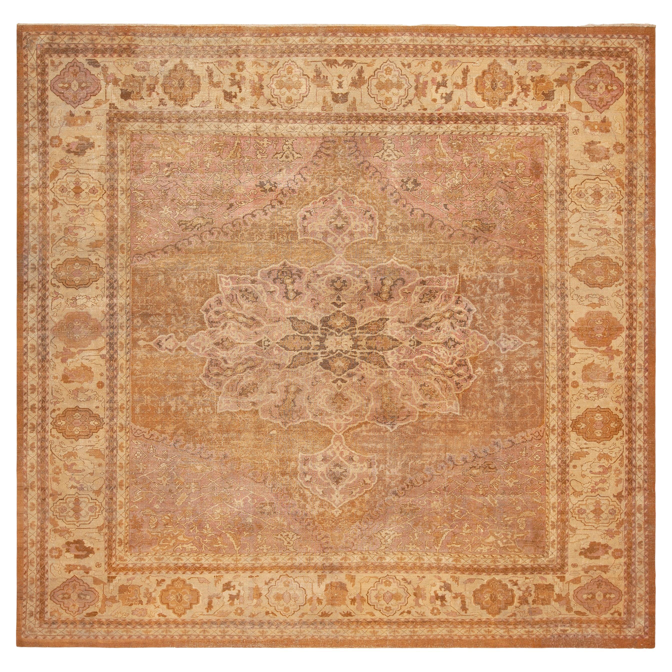 Nazmiyal Collection Antique Indian Agra Rug 11 ft 7 in x 12 ft