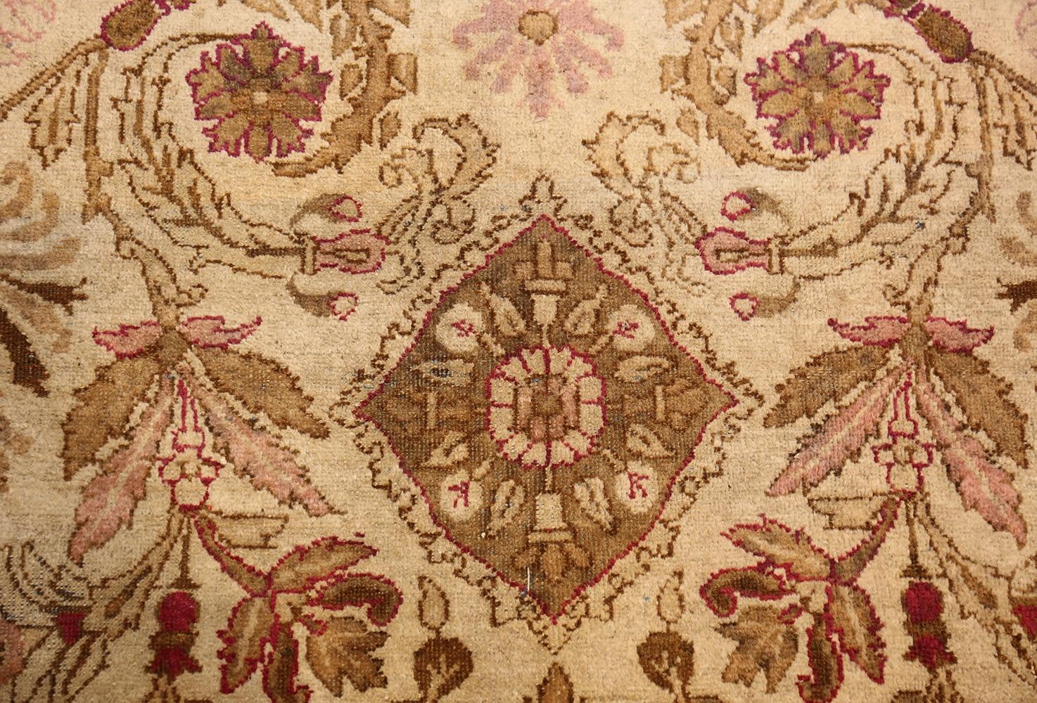 Wool Antique Indian Agra Rug. Size: 4 ft x 6 ft 9 in  For Sale