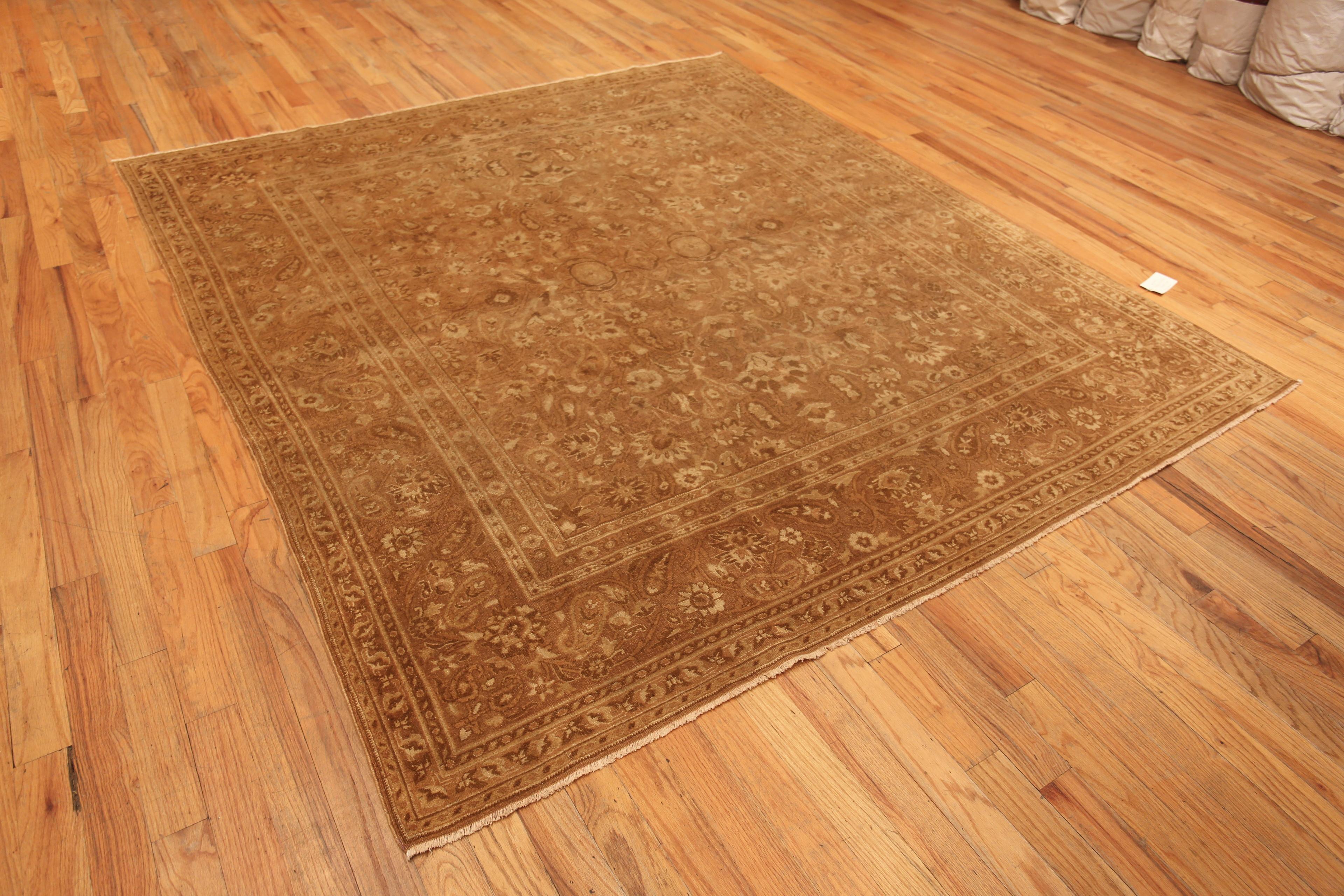 Hand-Knotted Antique Indian Amritsar Rug. 7 ft 10 in x 8 ft 10 in For Sale