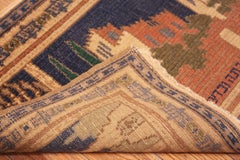Nazmiyal Collection Antique Israel Bezalel Judaica Landscape Rug 2' X 3'5"