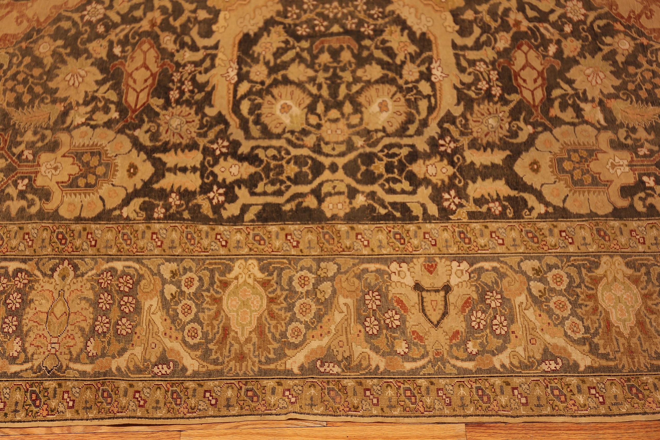 Antiker Seiden-Kayseri Türkischer Shabby Chic Teppich, Herkunftsland: Türkei, CIRCA Datum: 1910