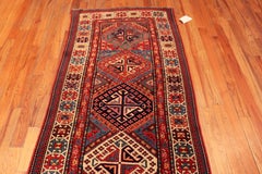 Nazmiyal Collection Antique Kazak Runner Rug with Tribal Geometry 3' 4" x 10' 3"