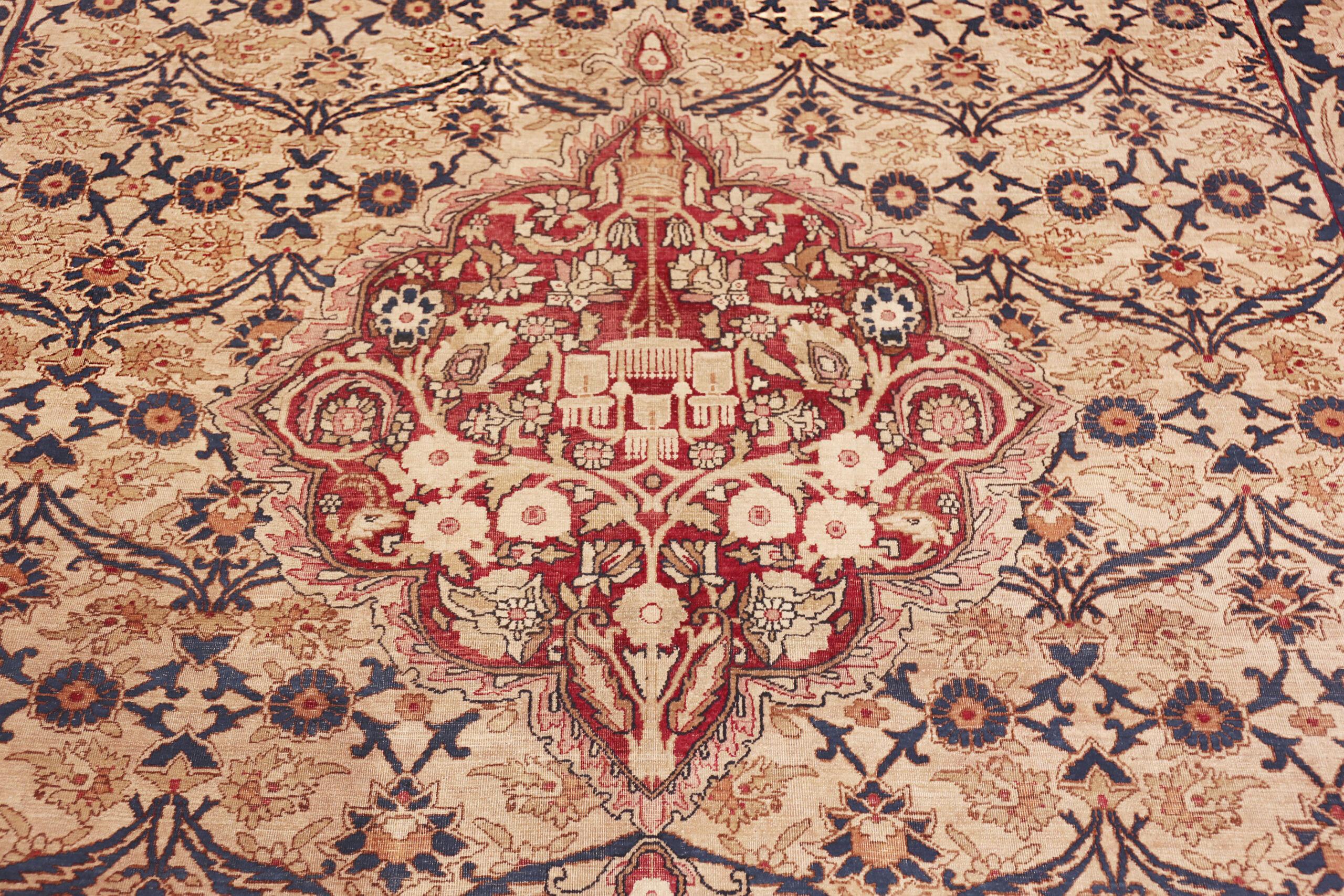 20ième siècle Collectional Antique Kerman Persian Rug 8 ft 10 in x 12 ft 4 in en vente