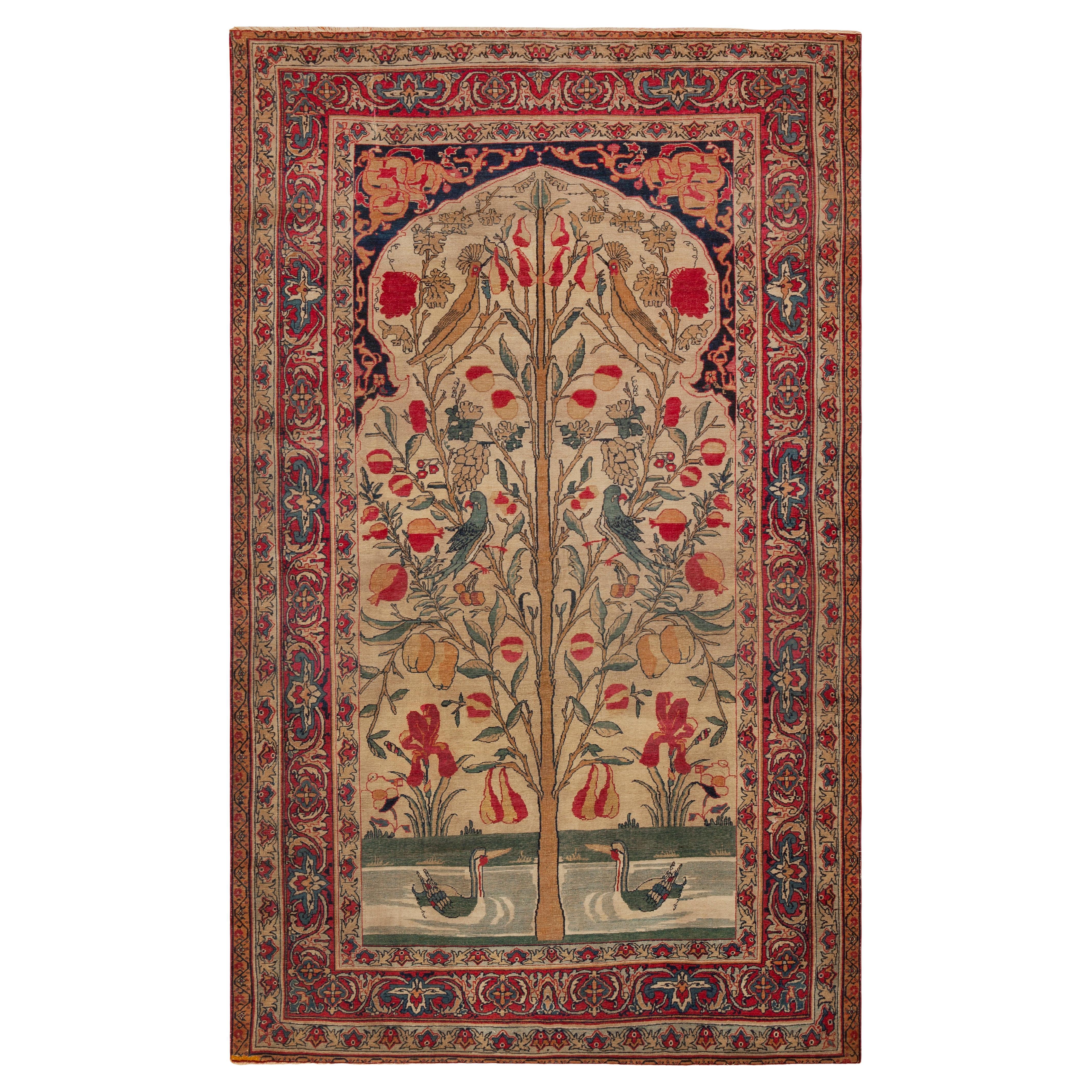 Nazmiyal Collection Antique Kerman Tree Rug 4 ft 4 in x 7 ft 3 in