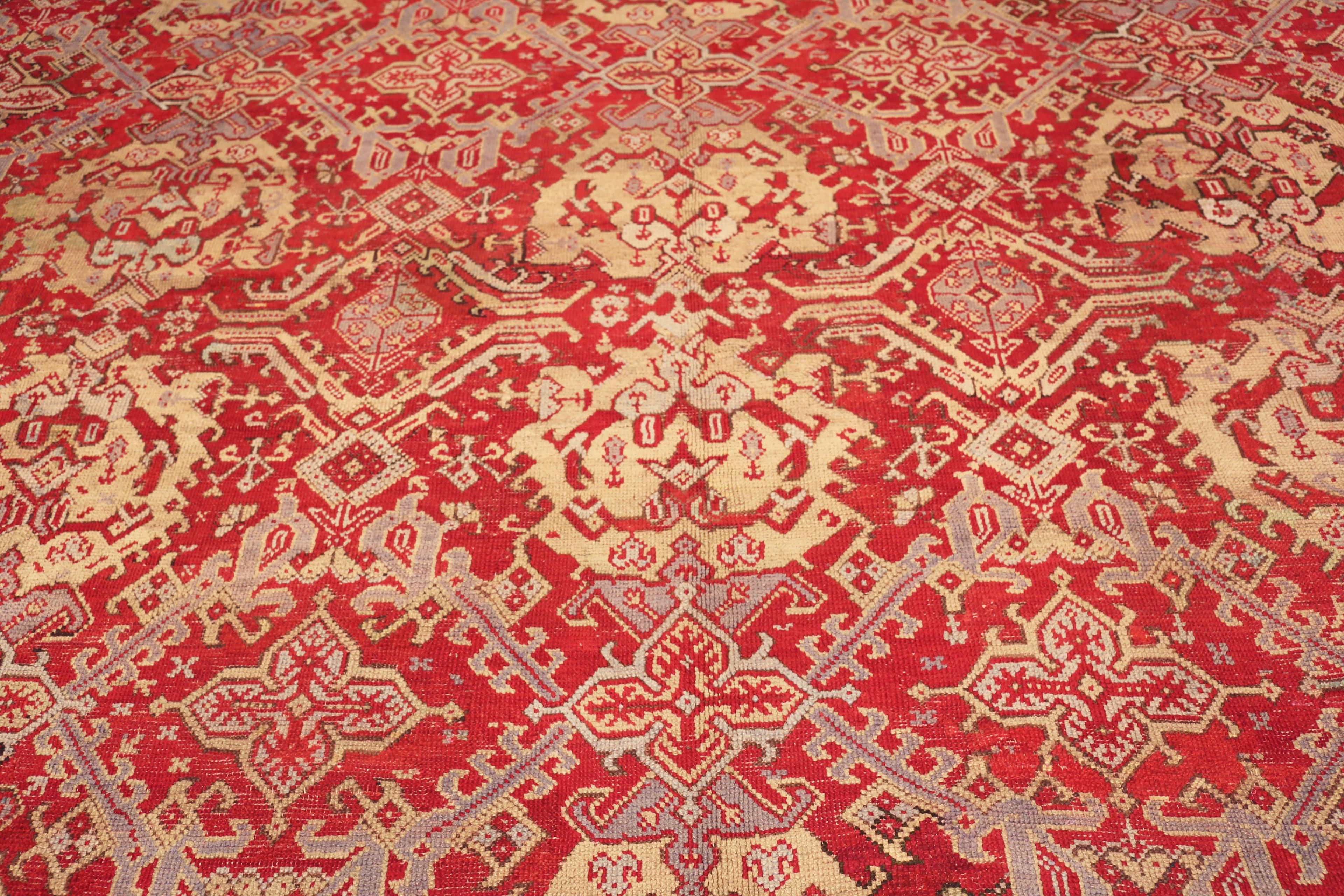 Annodato a mano Nazmiyal Collection Tappeto Oushak Turco Antico Grande 16 ft 5 in x 15 ft 9 in in vendita