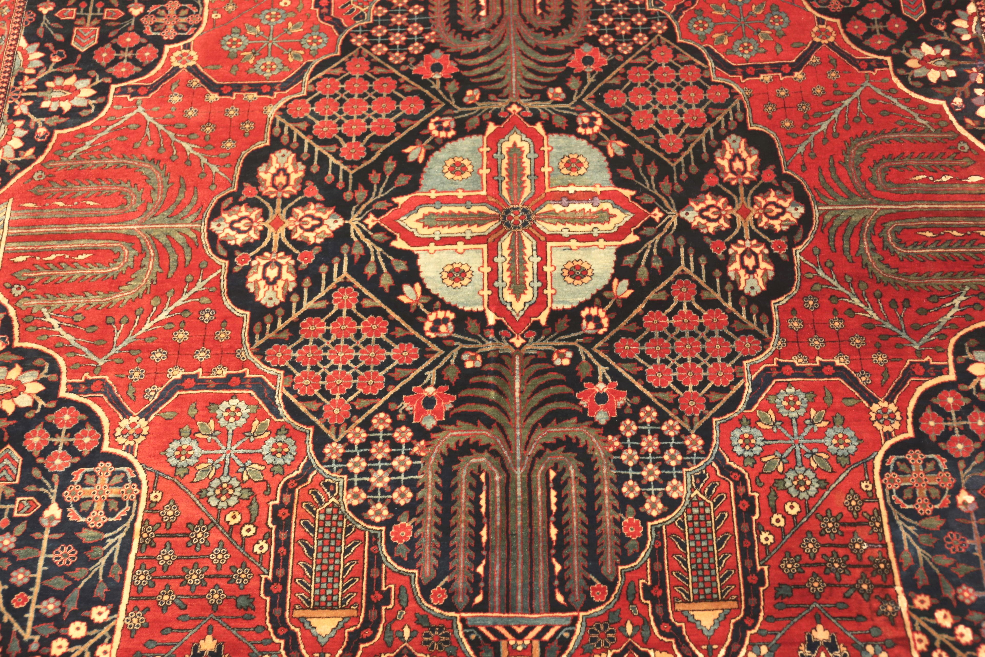 Antiker Mohtasham Kashan-Teppich. 7 ft 7 in x 10 ft (Kaschan) im Angebot