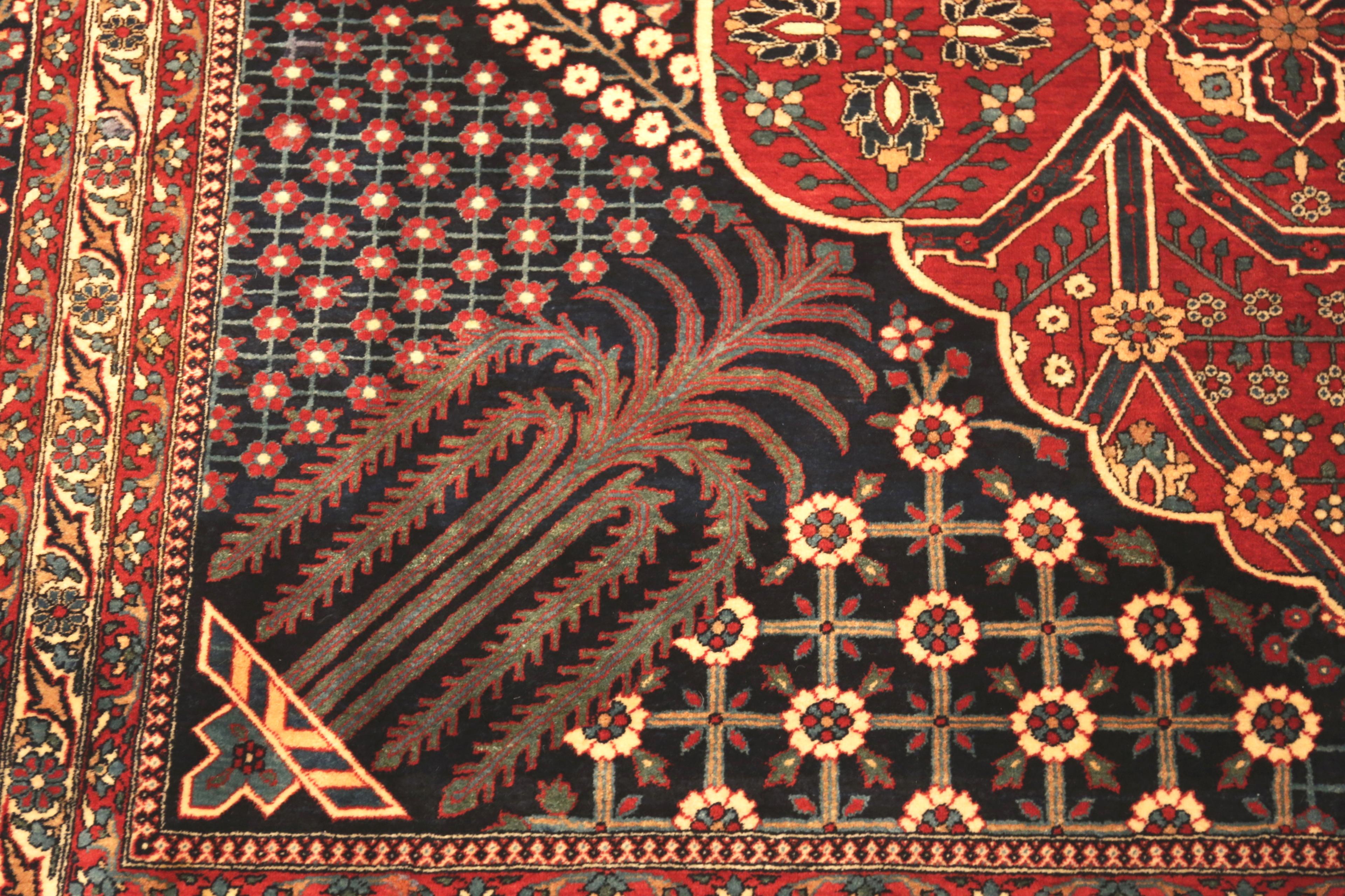 Antiker Mohtasham Kashan-Teppich. 7 ft 7 in x 10 ft (Handgeknüpft) im Angebot