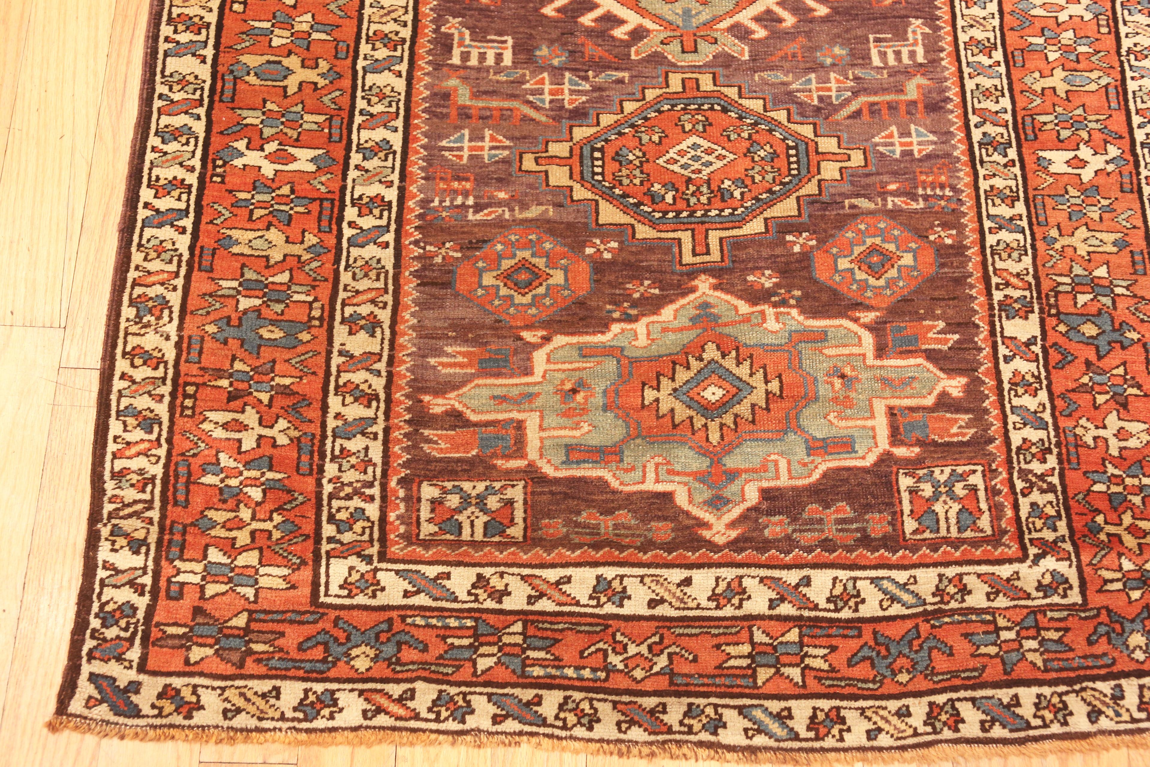 Hand-Knotted Antique North West Persian Runner.  3 ft 8 in x 14 ft 3 in For Sale