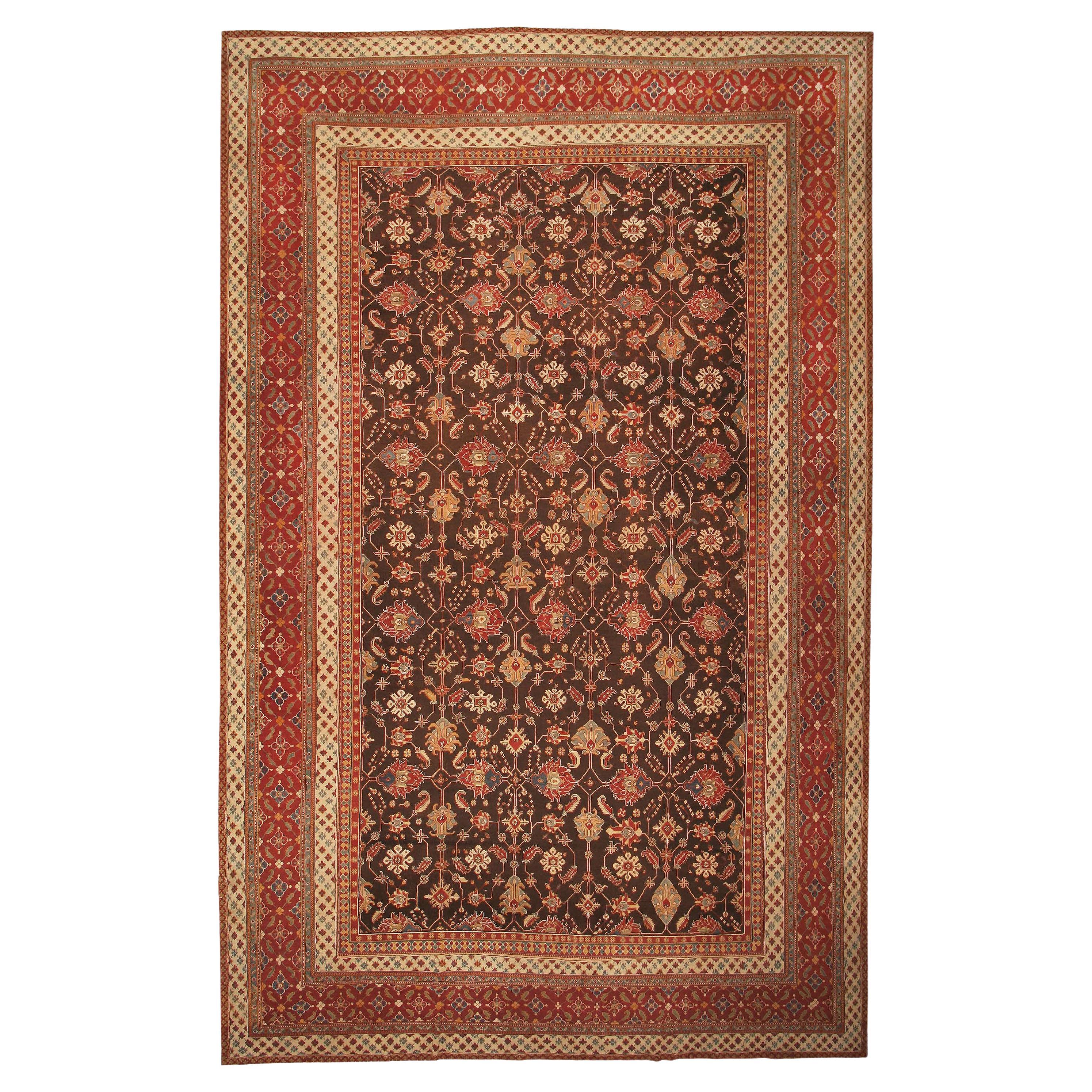 Antique Oriental Indian Agra Rug. 15 ft 2 in x 23 ft 8 in For Sale