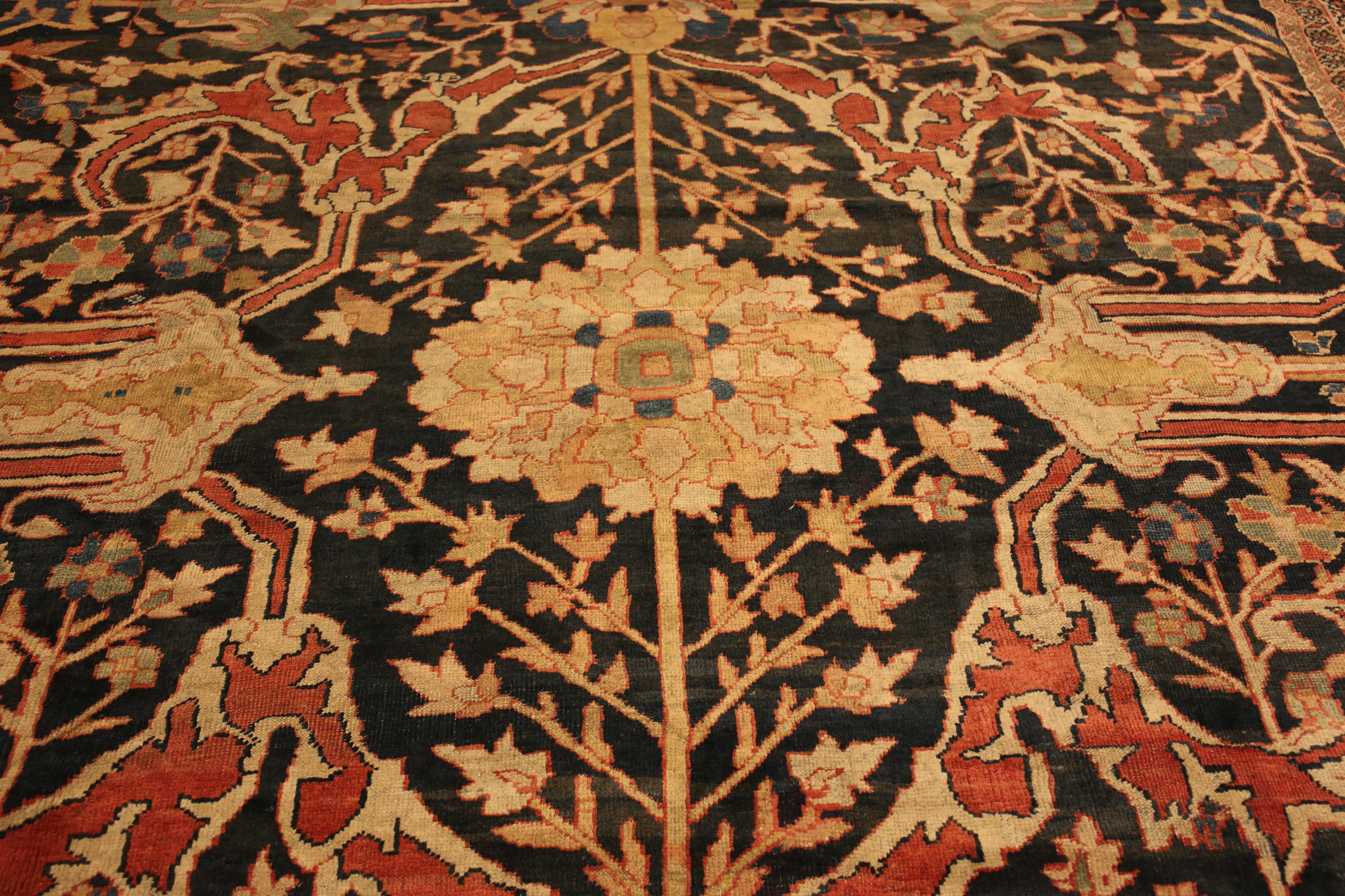 Nazmiyal Collection Antique Oversized Persian Sultanabad Rug 12' 1