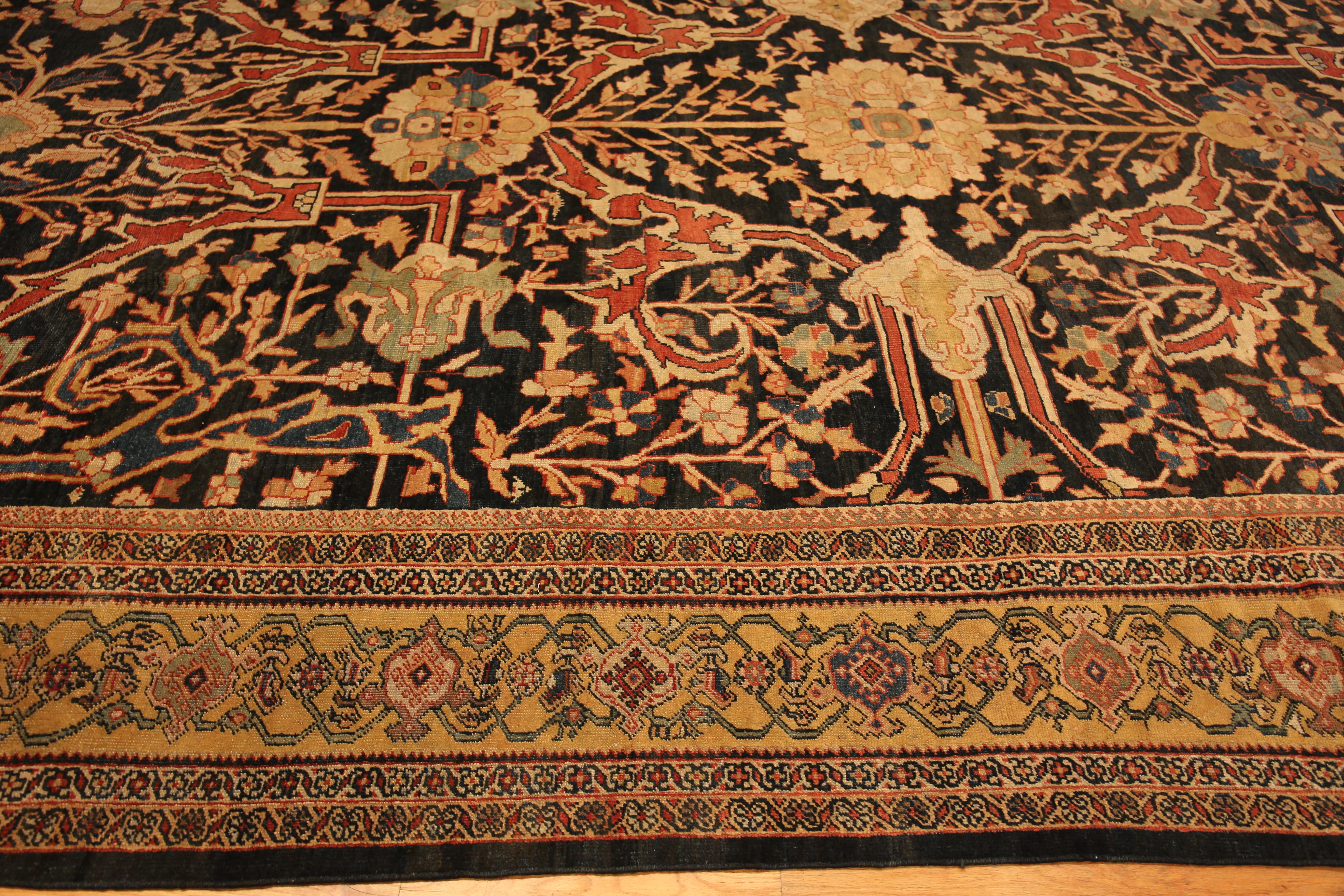 19th Century Nazmiyal Collection Antique Oversized Persian Sultanabad Rug 12' 1