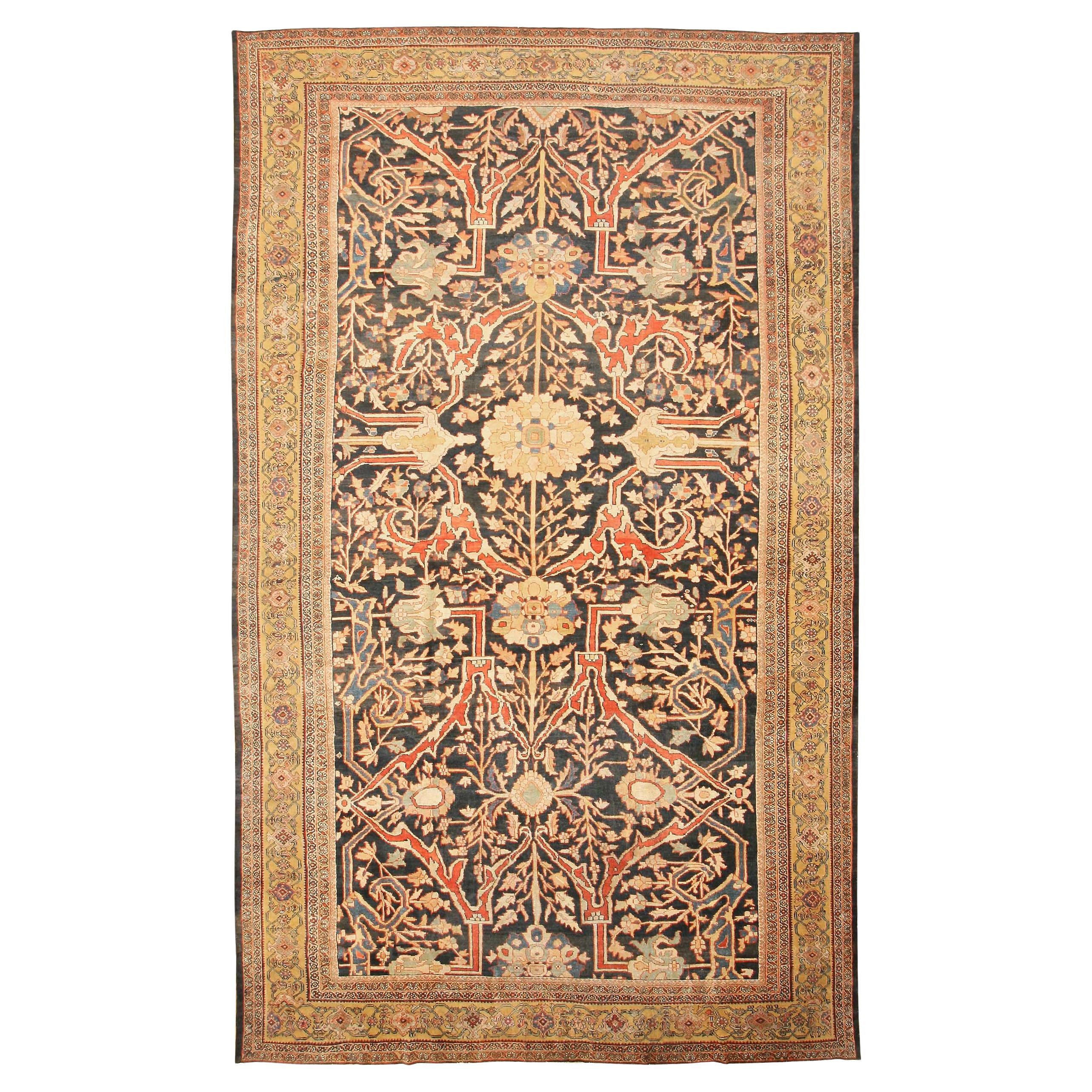 Nazmiyal Collection Antique Oversized Persian Sultanabad Rug 12' 1" x 20' 1" For Sale