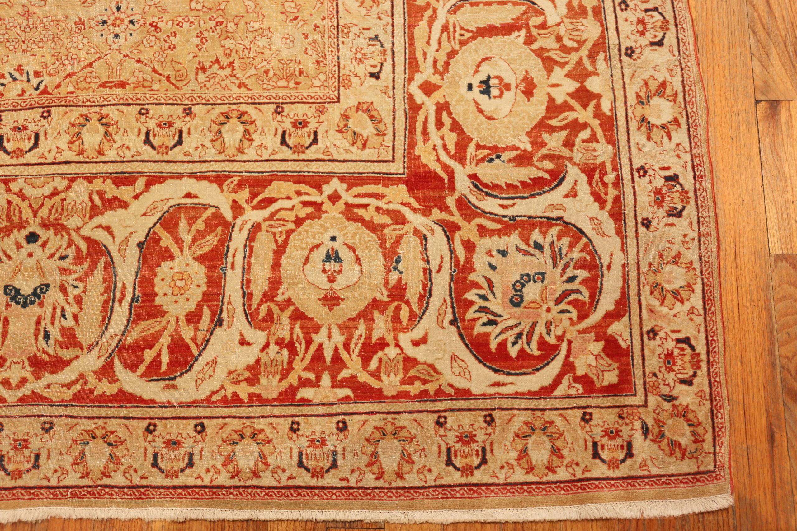 Hand-Knotted Nazmiyal Collection Antique Oversized Persian Tabriz Rug 13 ft 7 in x 21 ft 7 in For Sale
