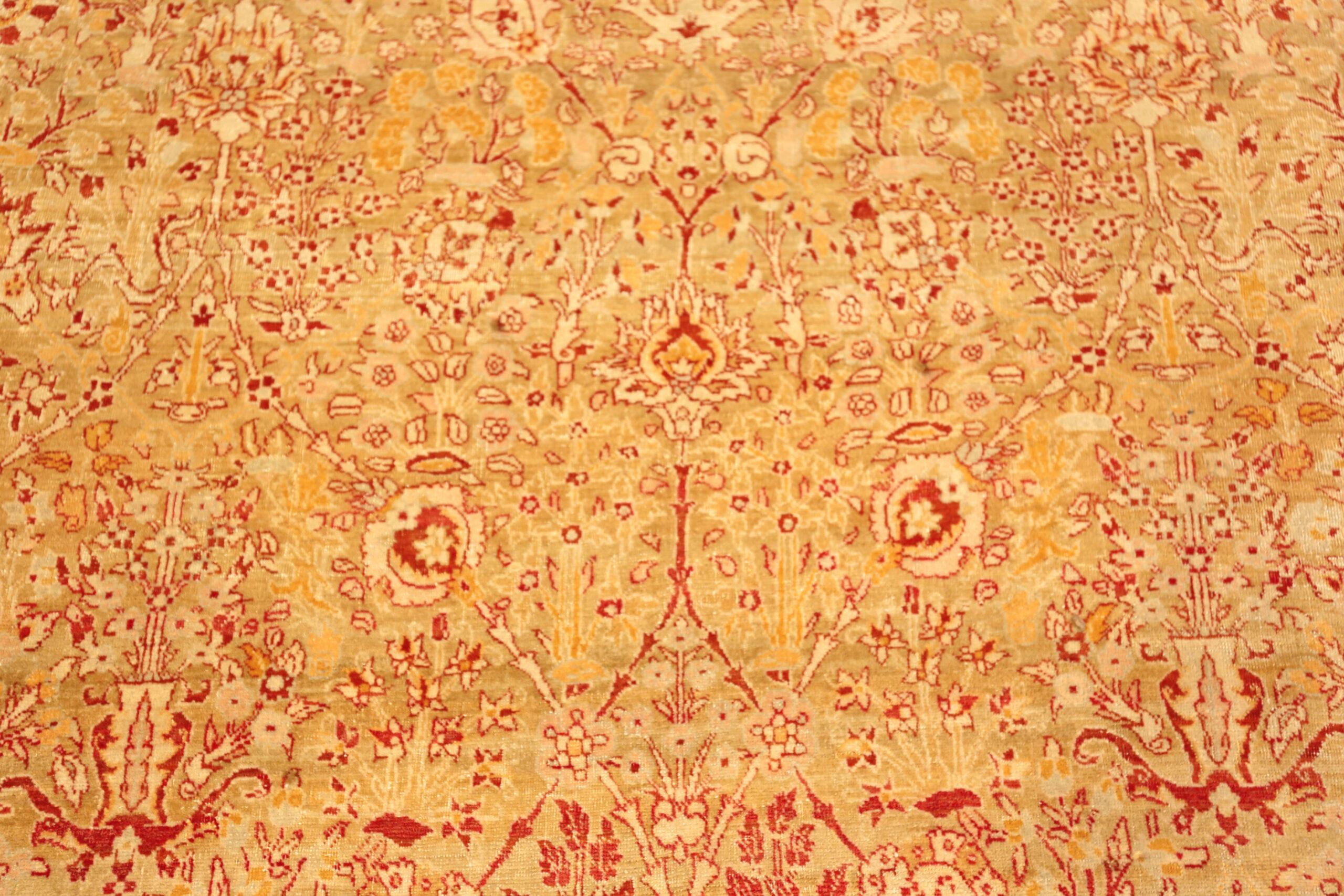 Nazmiyal Collection Antique Oversized Persian Tabriz Rug 13 ft 7 in x 21 ft 7 in In Good Condition For Sale In New York, NY
