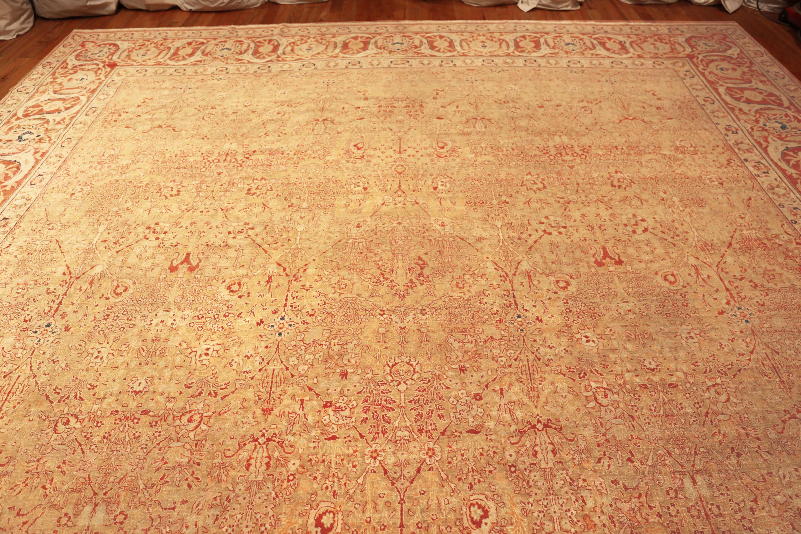 20th Century Nazmiyal Collection Antique Oversized Persian Tabriz Rug 13 ft 7 in x 21 ft 7 in For Sale