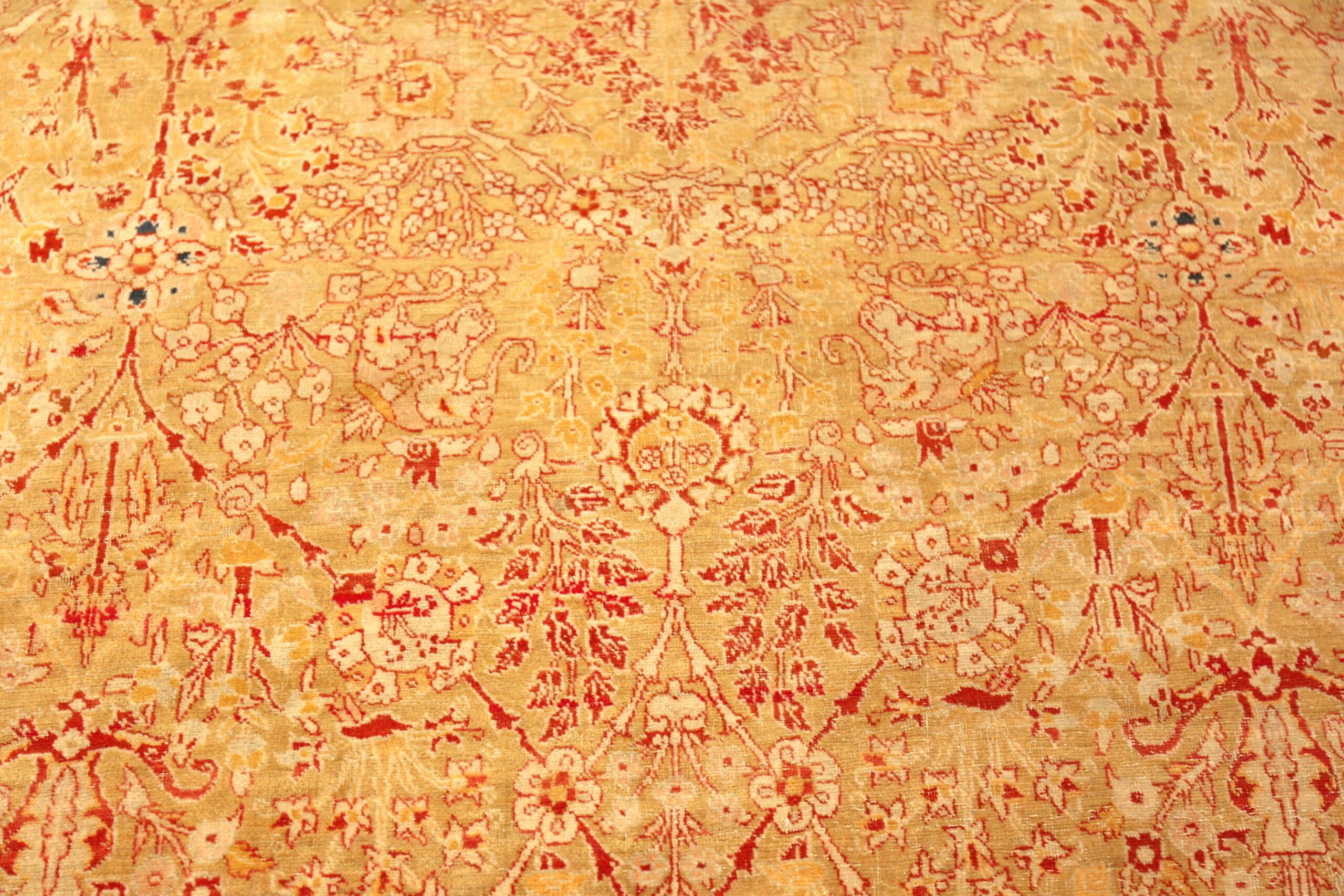 Wool Nazmiyal Collection Antique Oversized Persian Tabriz Rug 13 ft 7 in x 21 ft 7 in For Sale
