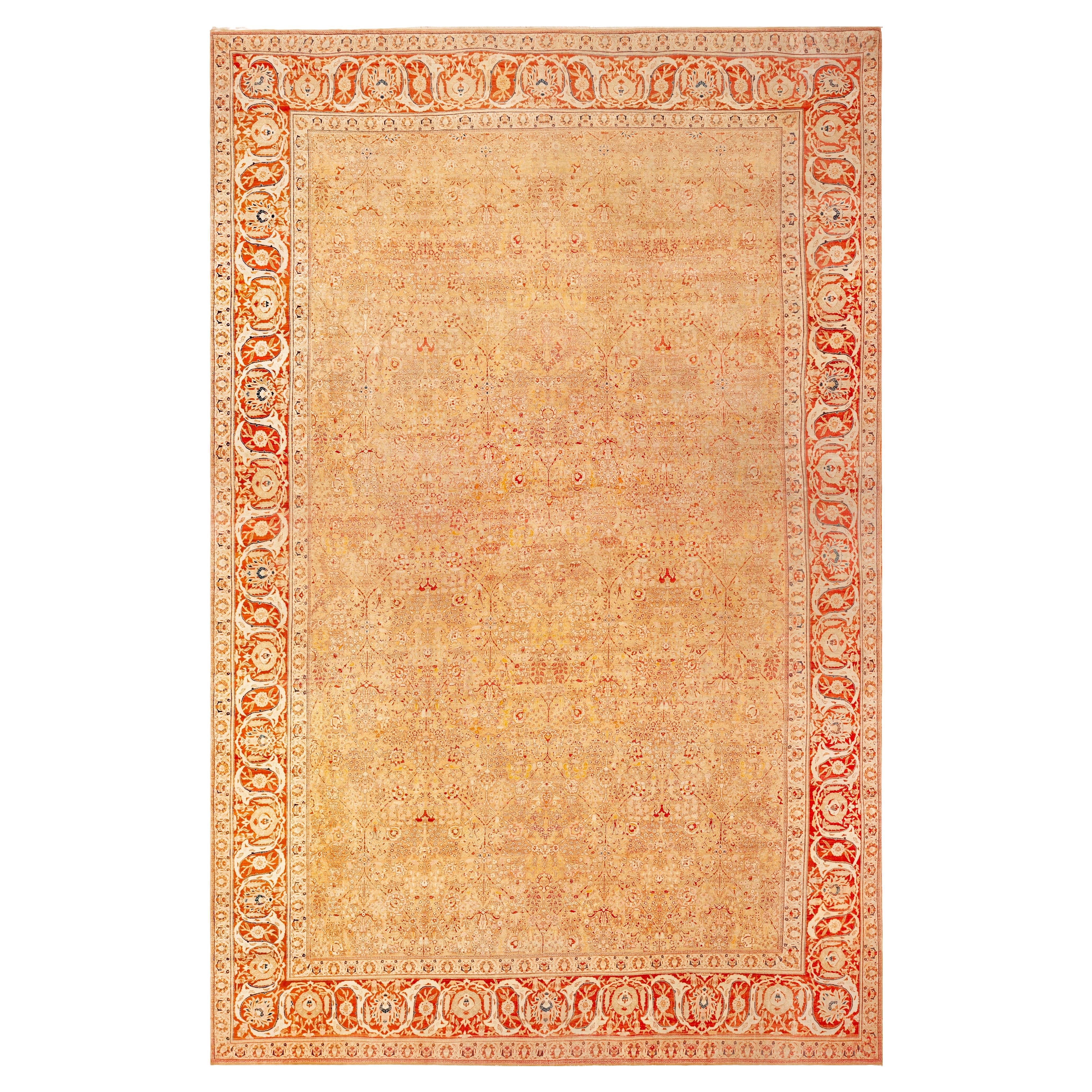 Nazmiyal Collection Antique Oversized Persian Tabriz Rug 13 ft 7 in x 21 ft 7 in For Sale