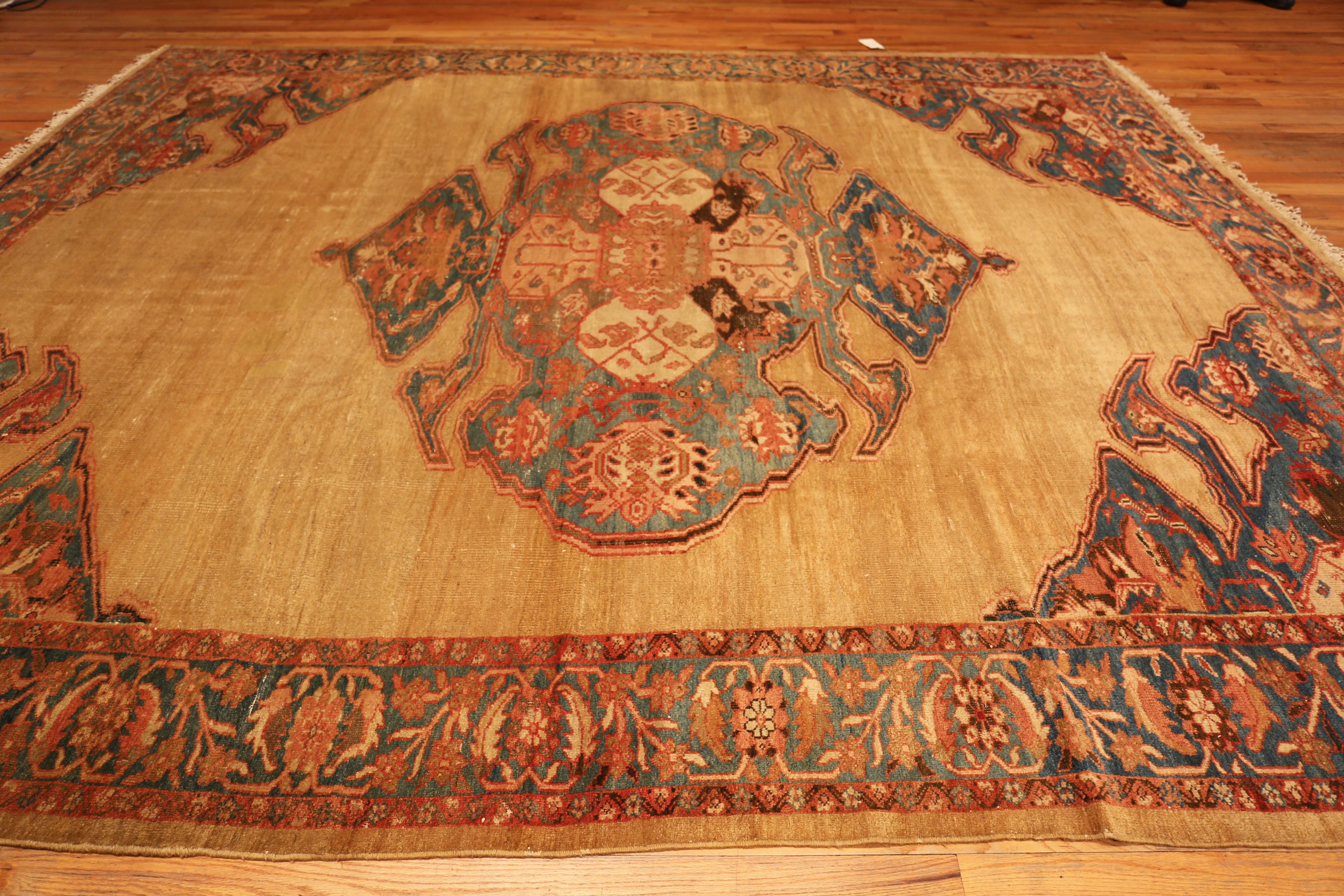 Annodato a mano Tappeto Nazmiyal Collection Antique Persian Bakshaish 11 ft x 13 ft 8 in in vendita
