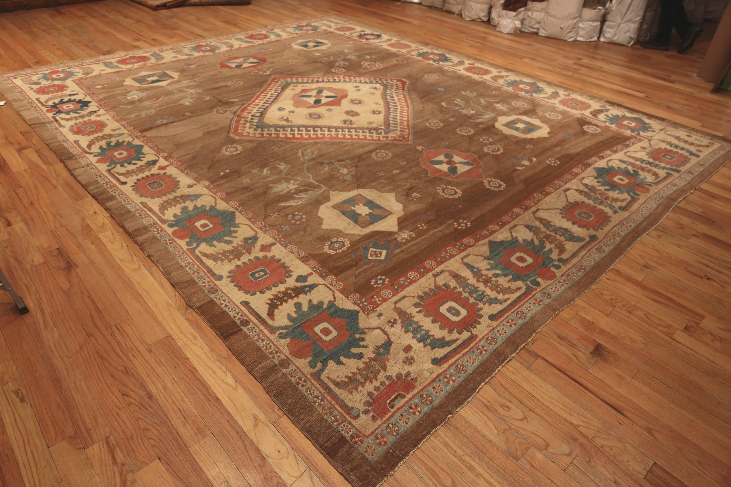 Antique Persian Bakshaish Rug, Country of Origin / rug type: Persian rug, Circa date: Mid 19th Century. Size: 12 ft 2 in x 14 ft 8 in (3.71 m x 4.47 m)



