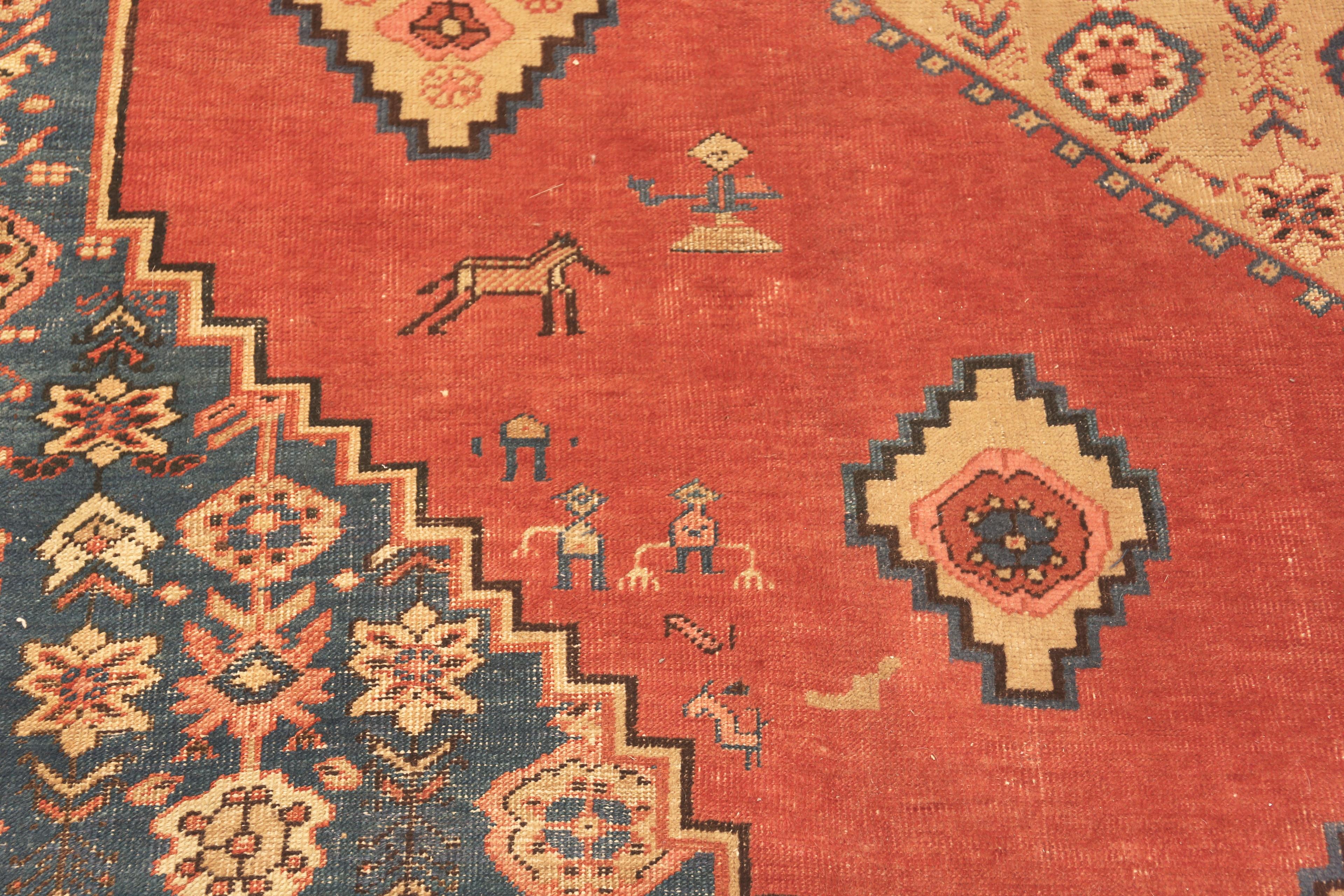 Wool Antique Persian Bakshaish Rug. 13 ft 7 in x 18 ft For Sale