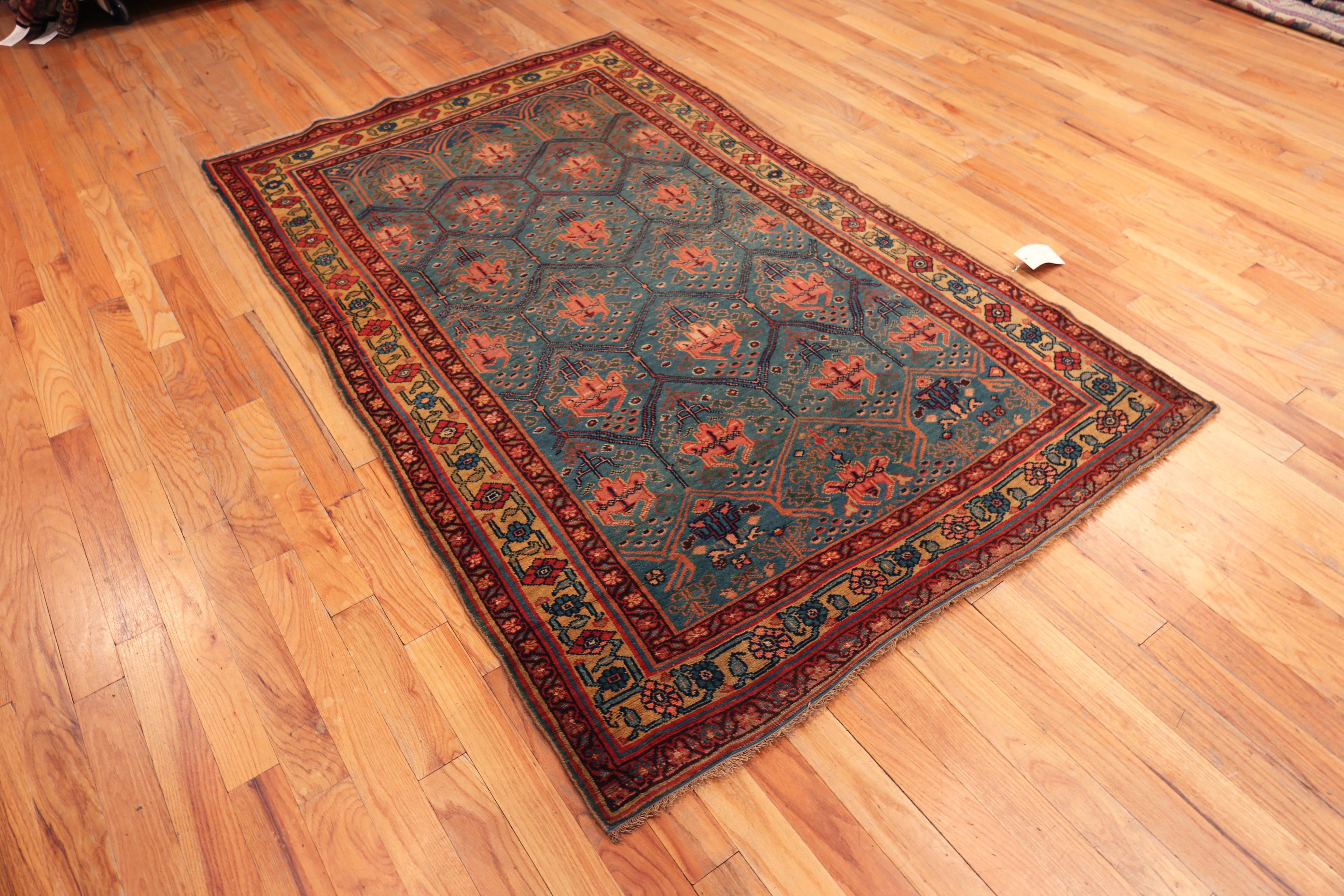 Vibrant Antique Authentic Persian Bidjar Rug Featuring Bold Patterns and Cultural Depth, Country of origin: Persia, Circa date: 19th Century