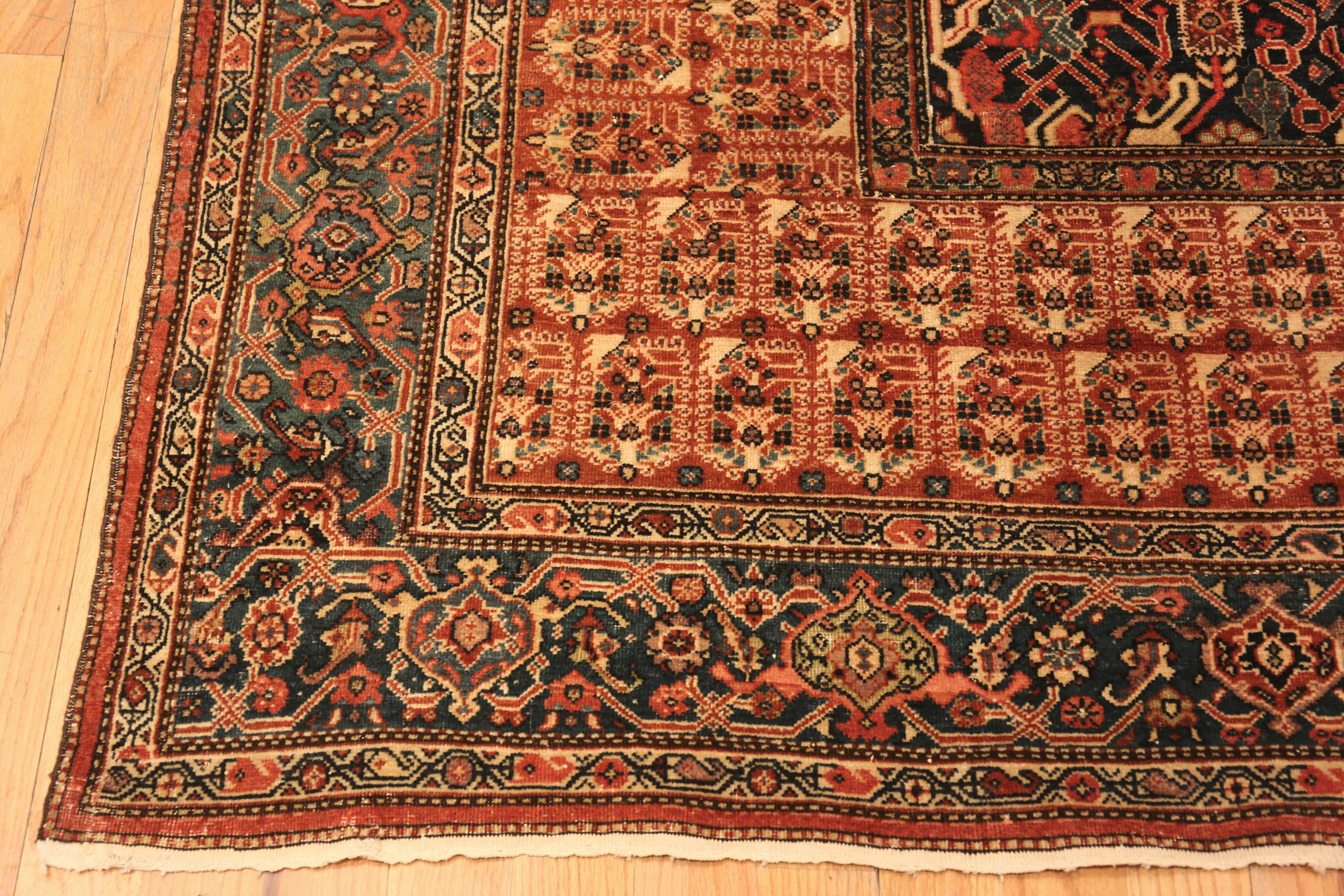 Sarouk Farahan Antique Persian Farahan Gallery Rug. 7 ft 6 in x 15 ft 8 in For Sale