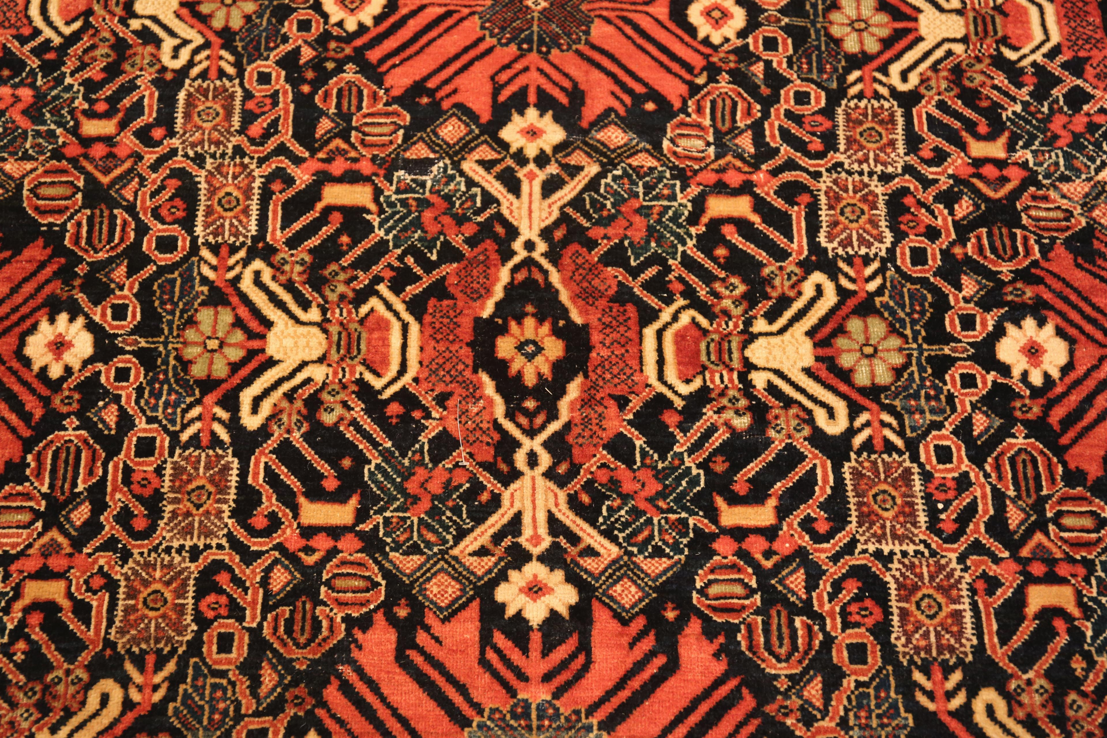 Hand-Knotted Antique Persian Farahan Gallery Rug. 7 ft 6 in x 15 ft 8 in For Sale