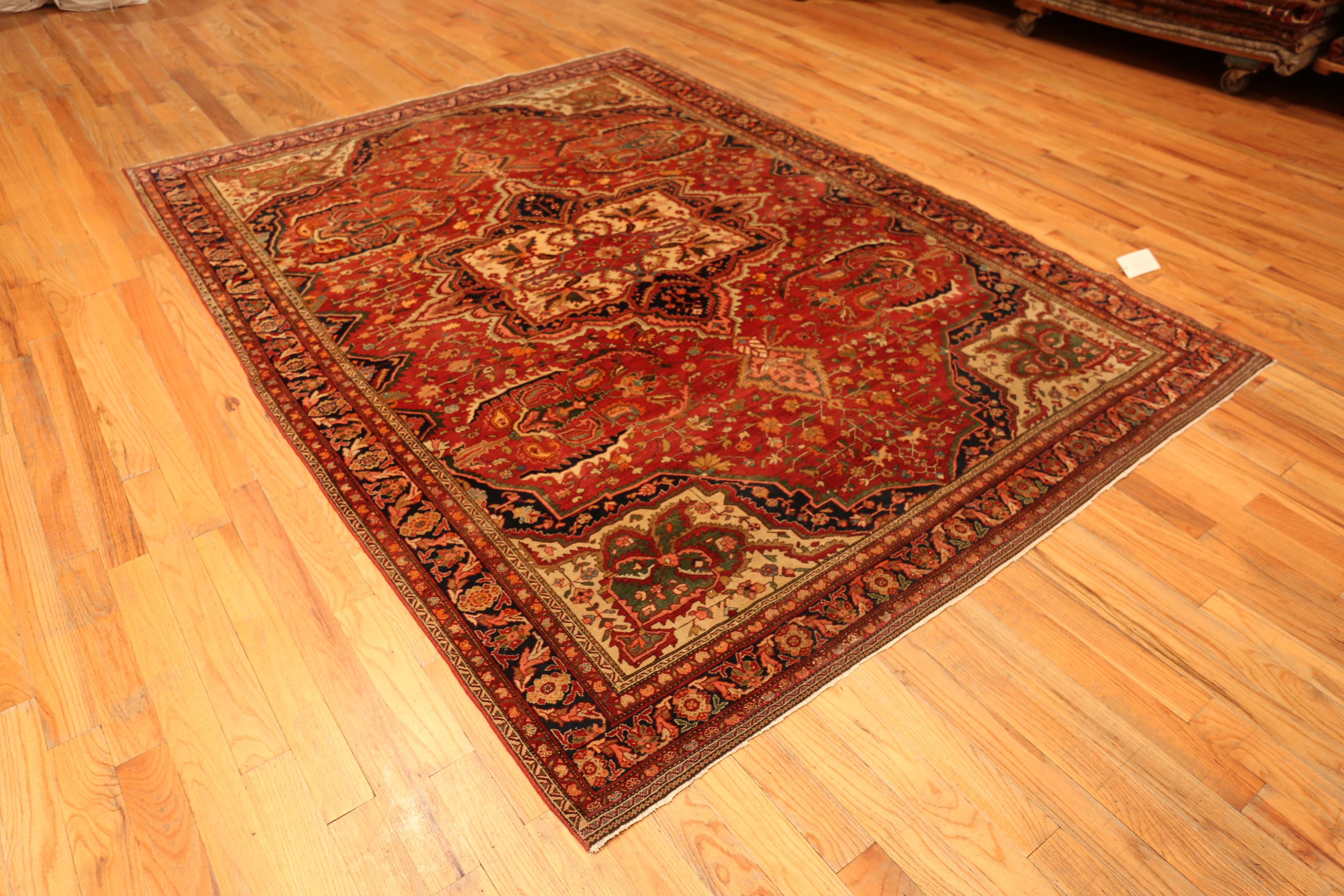 Tappeto Nazmiyal Collection Antique Persian Sarouhan Farahan 7 ft 2 in x 9 ft 8 in in vendita 1