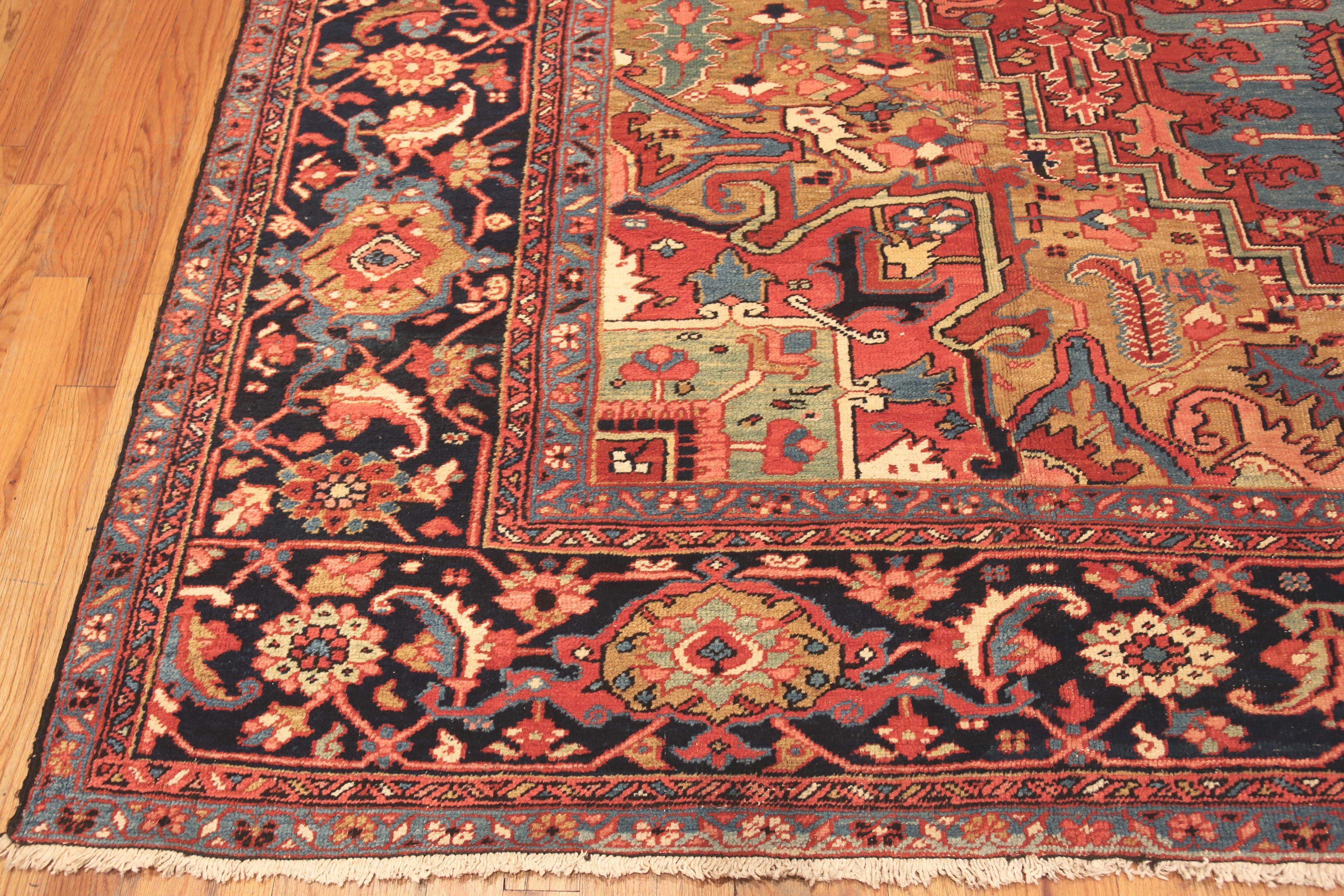 Hand-Knotted Nazmiyal Collection Antique Persian Heriz Area Rug. 11 ft 9 in x 18 ft 6 in