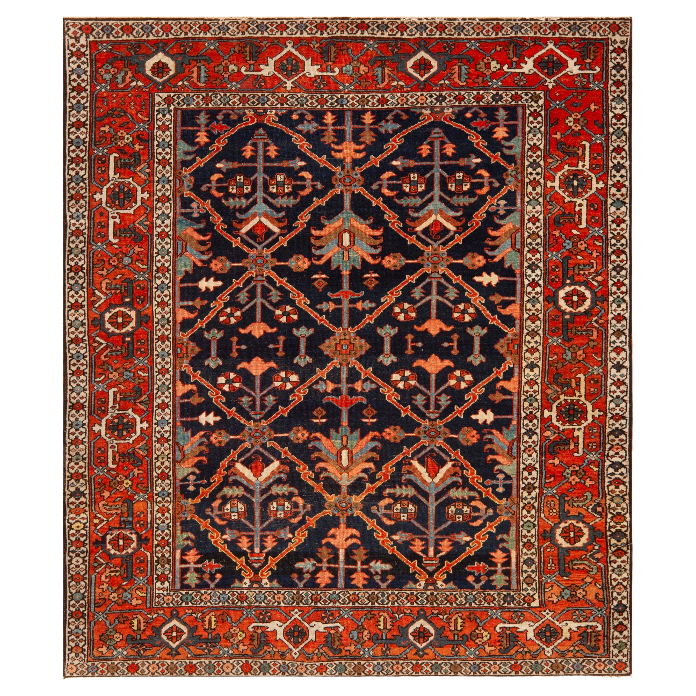 Nazmiyal Collection Antike persische Heriz Teppich 5 ft 2 in x 6 ft