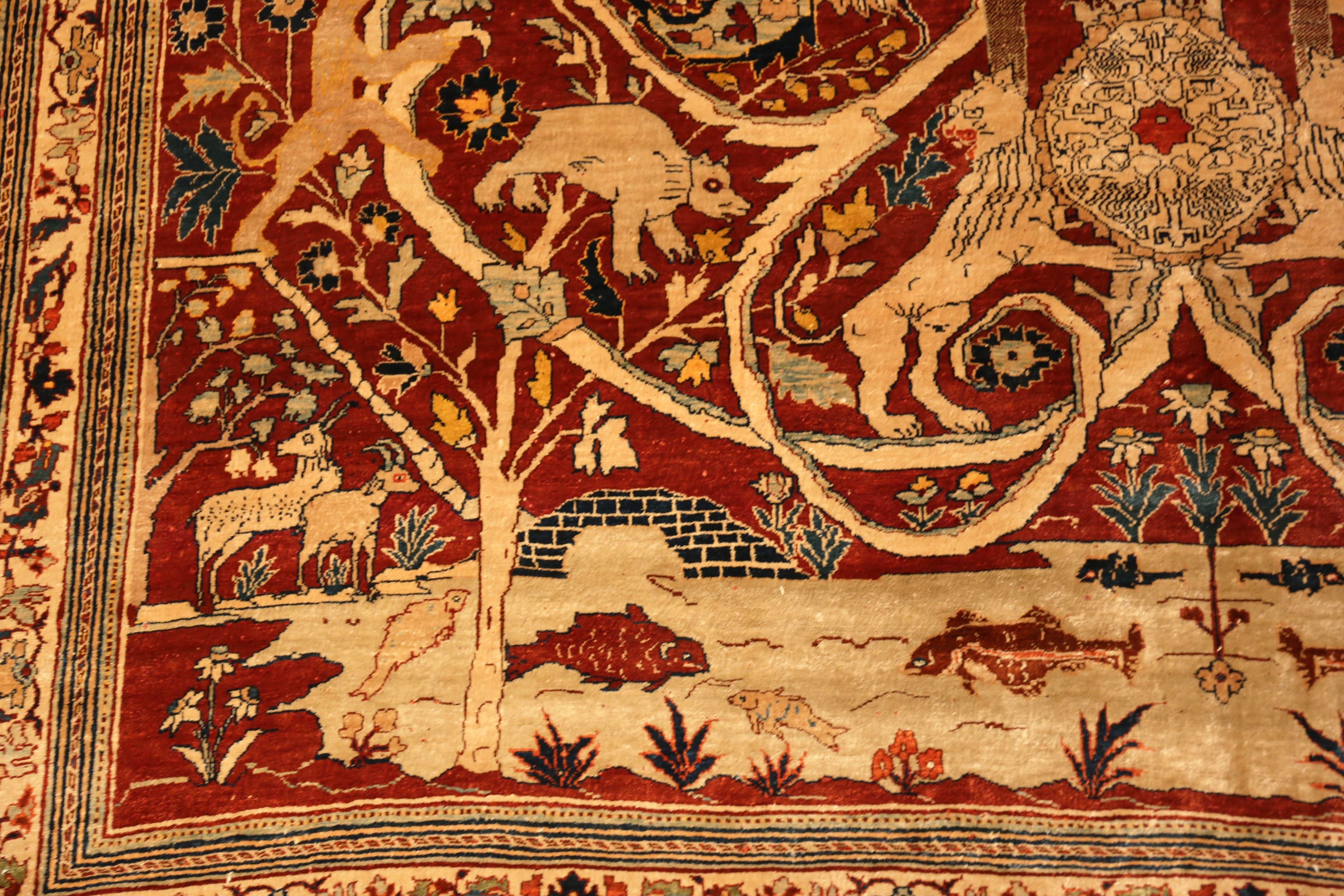 Nazmiyal Collection Antique Persian Heriz Rug 7 ft 5 in x 11 ft 5 in en vente 1