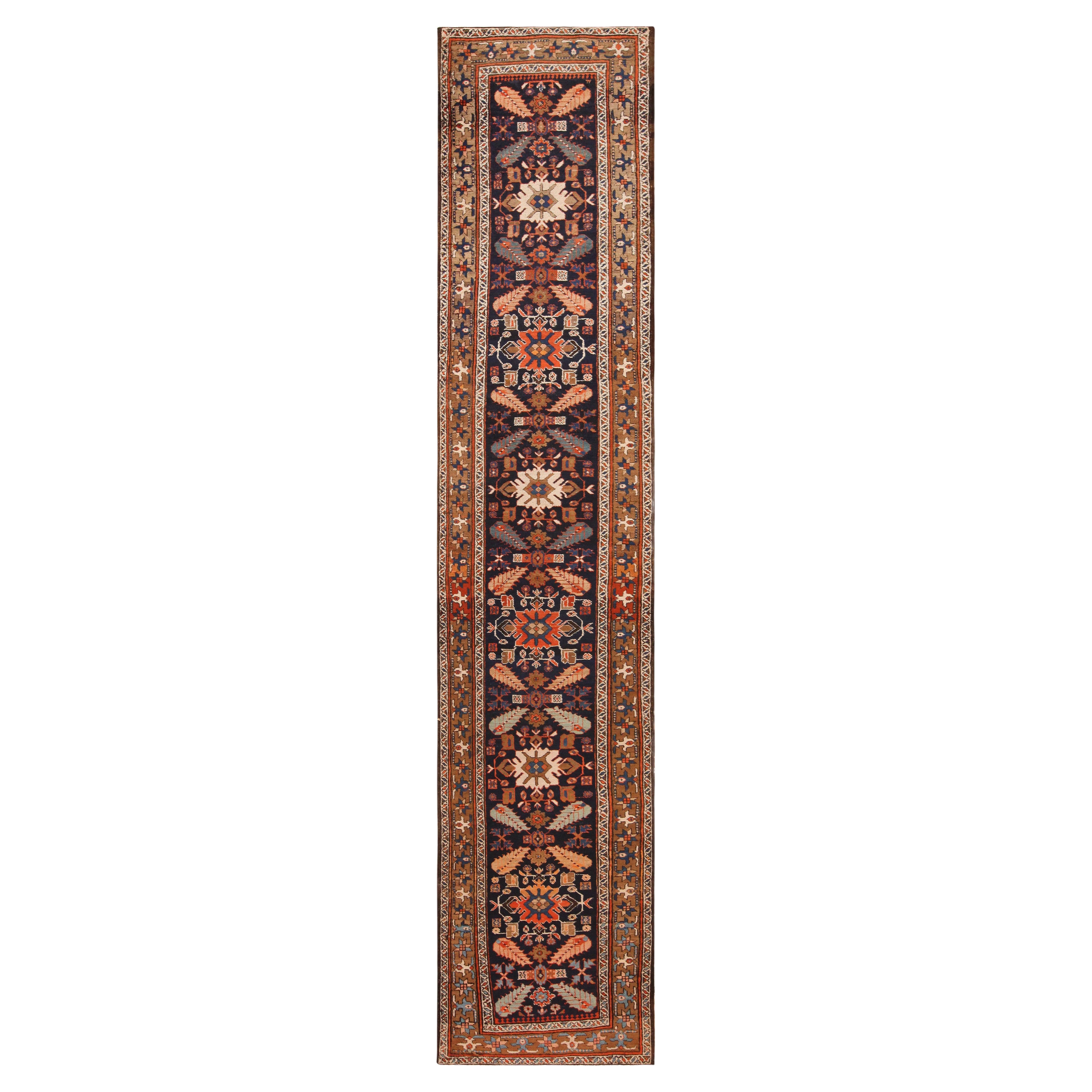Antique Persian Heriz Runner Rug. 3 ft 1 in x 15 ft 4 in