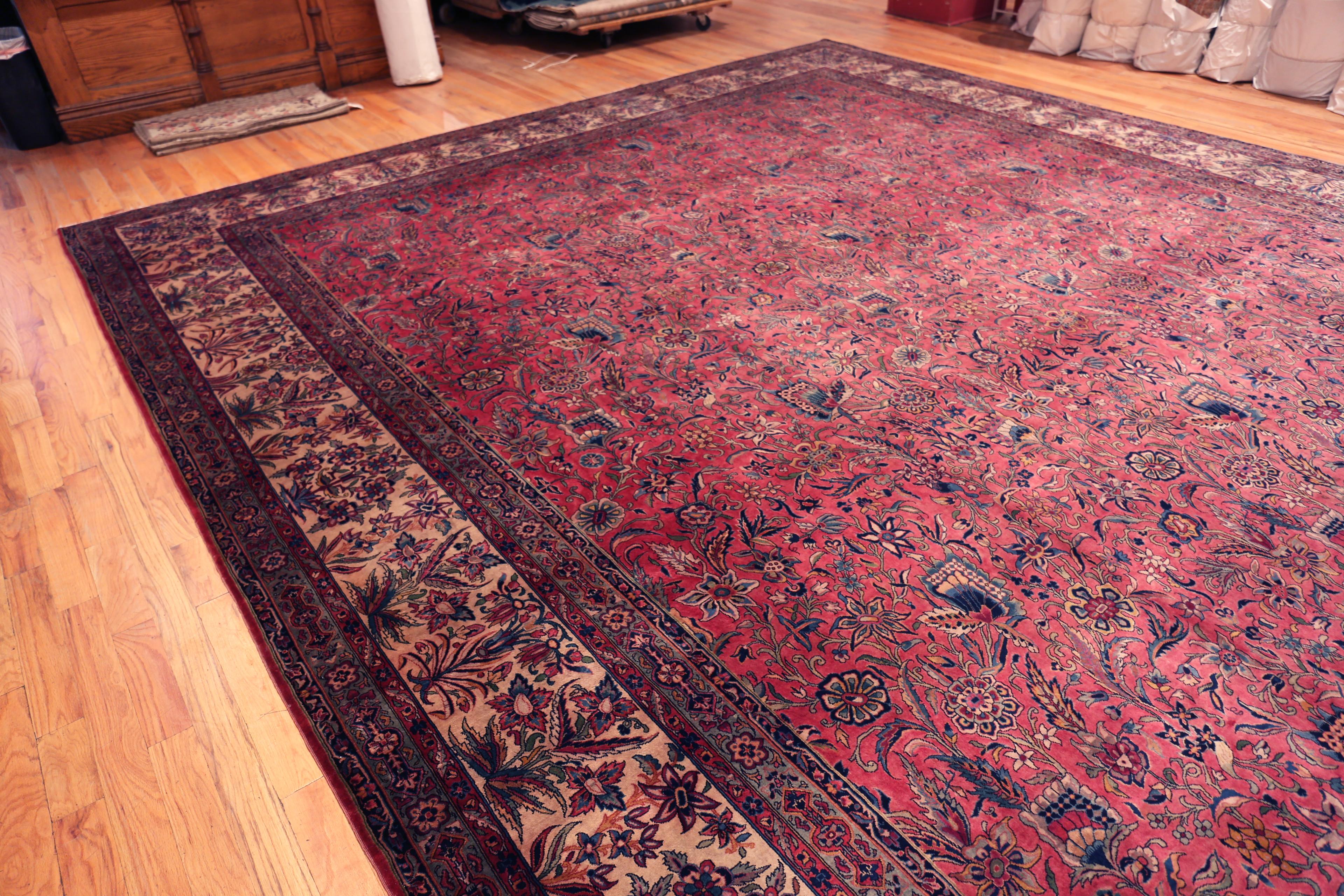 Collection Nazmiyal Collection Antique Perse Kashan Tapis 14 ft 7 in x 19 ft 6 in en vente 4