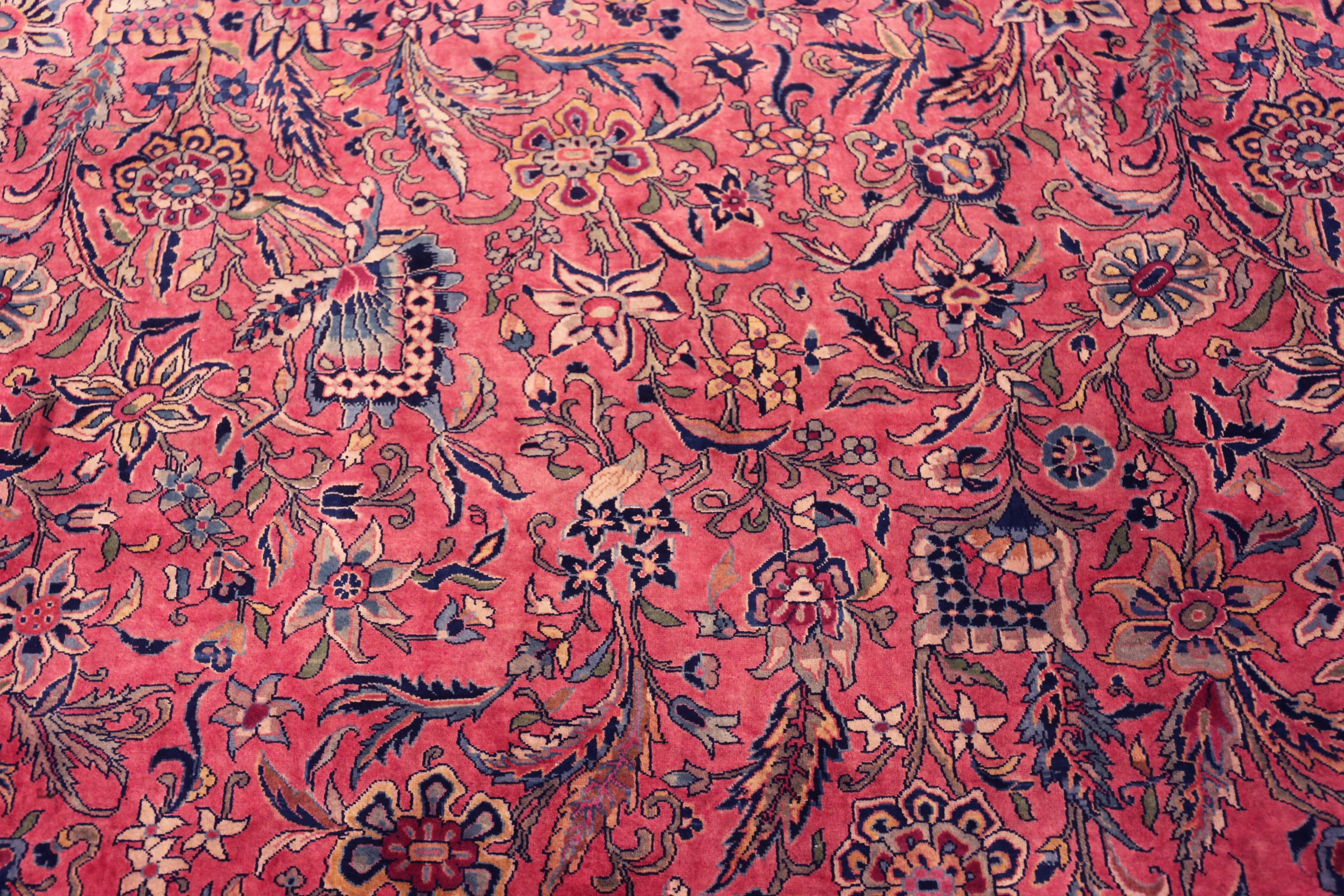 Collection Nazmiyal Collection Antique Perse Kashan Tapis 14 ft 7 in x 19 ft 6 in Bon état - En vente à New York, NY
