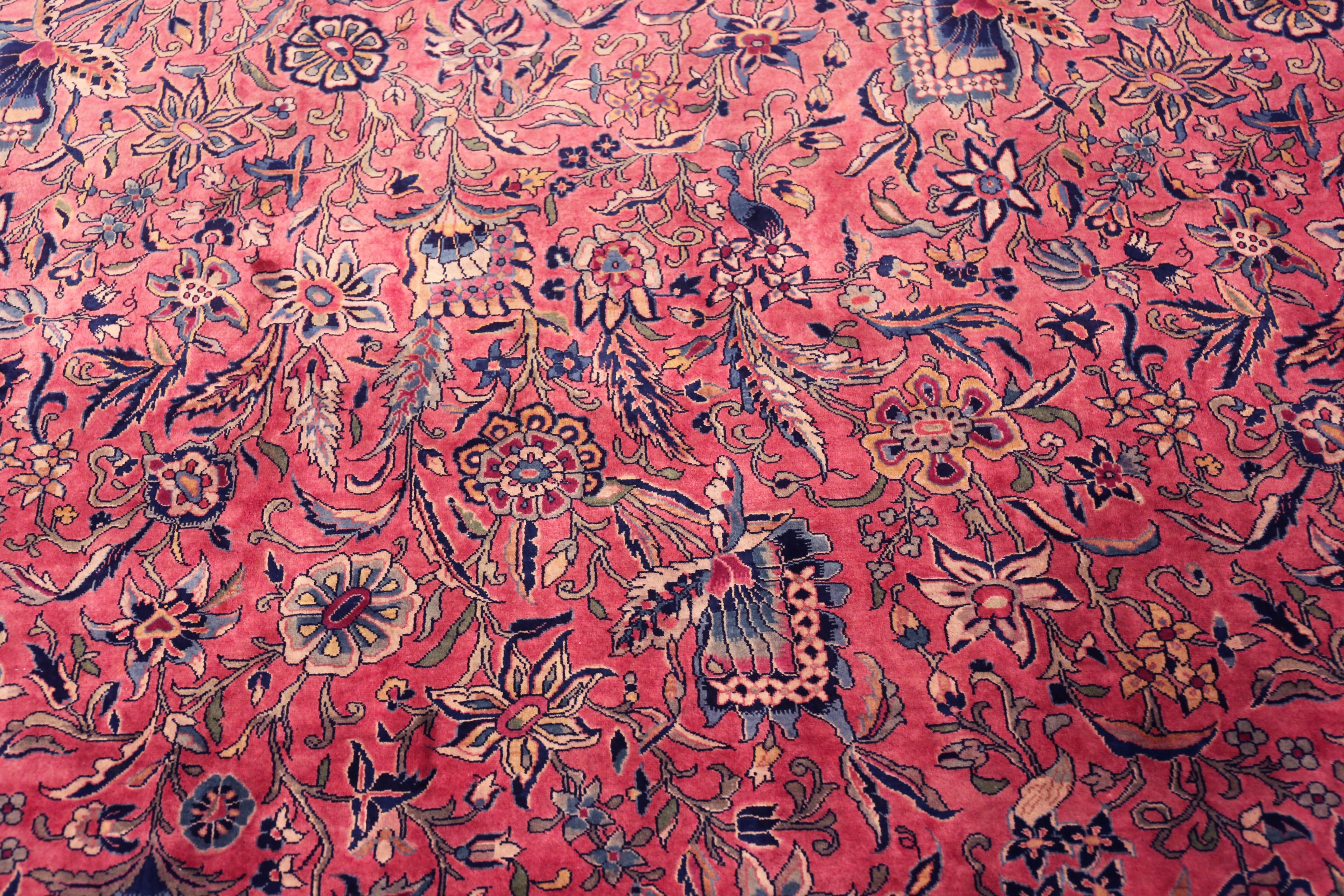 Laine Collection Nazmiyal Collection Antique Perse Kashan Tapis 14 ft 7 in x 19 ft 6 in en vente