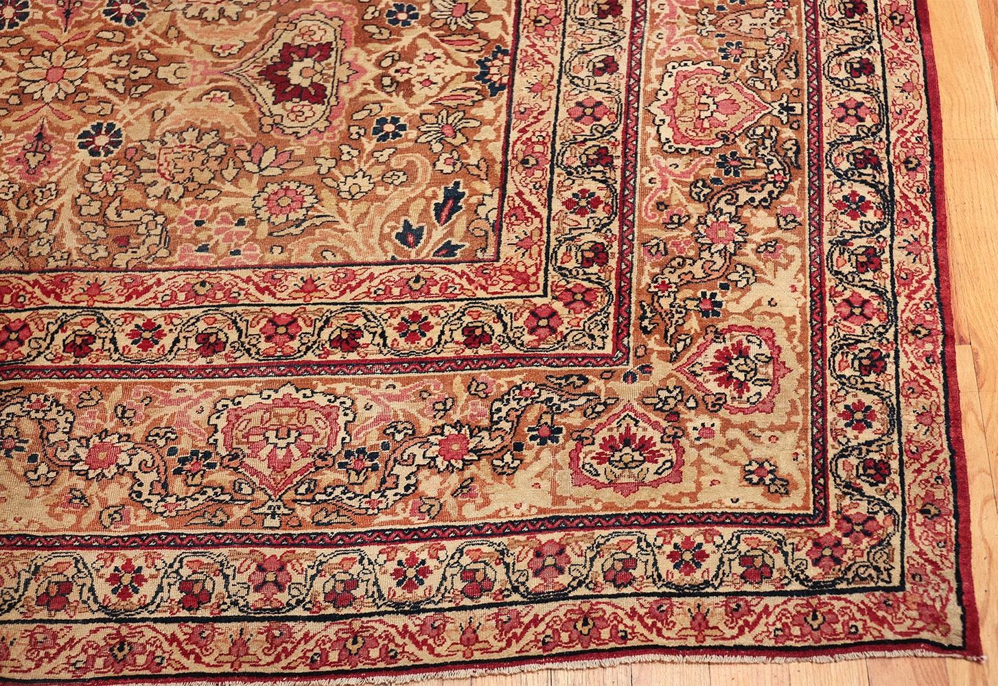 Hand-Knotted Antique Persian Kerman Carpet. Size: 11' 6