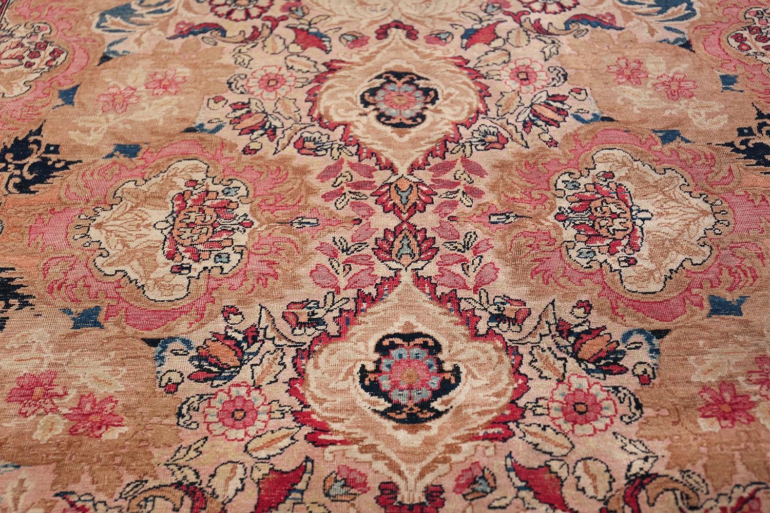 Hand-Knotted Antique Persian Kerman Lavar Carpet. 10 ft x 14 ft 5 in For Sale