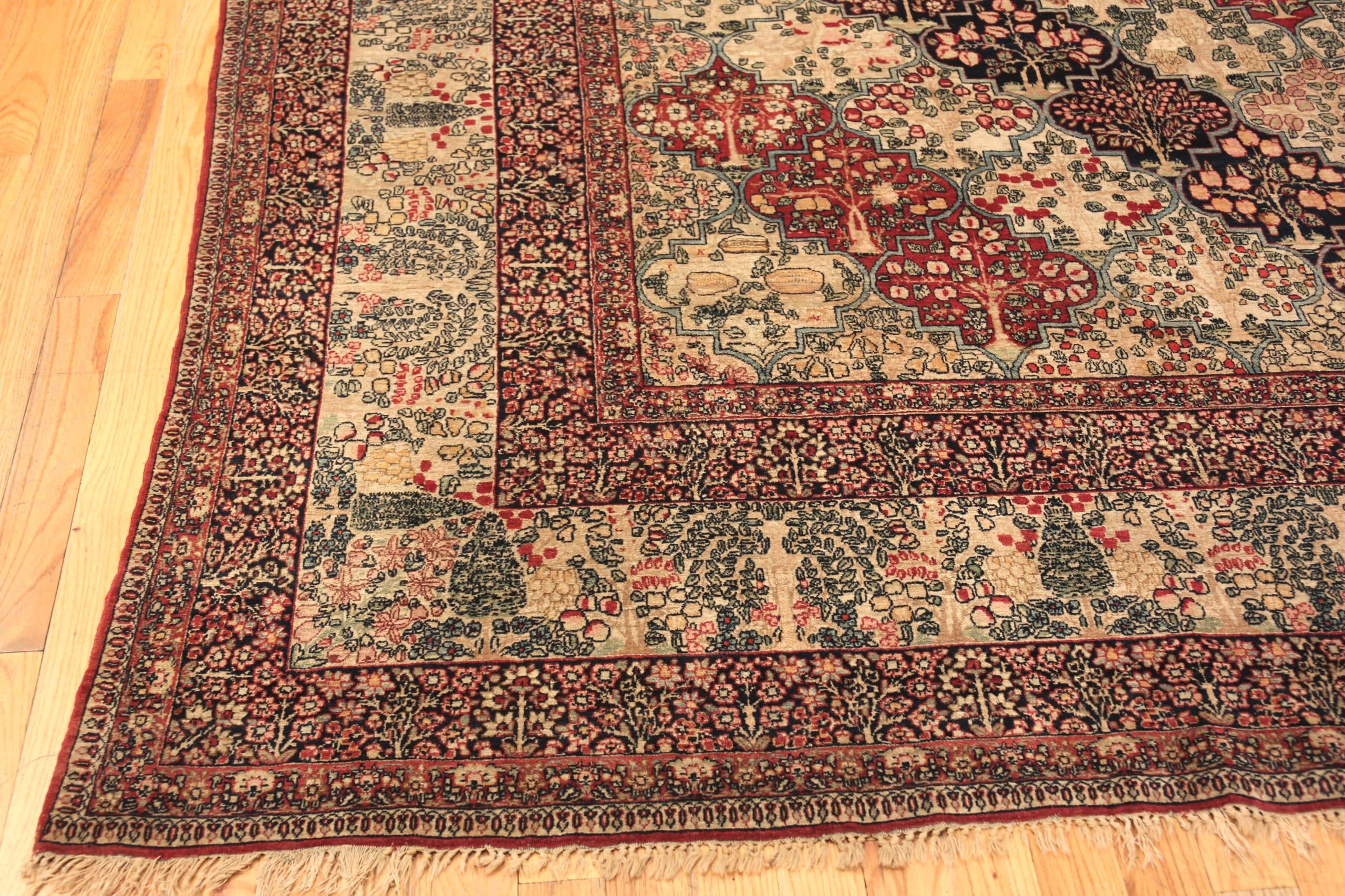 Hand-Knotted Antique Persian Kerman Rug. 10 ft 9 in x 14 ft 7 in For Sale