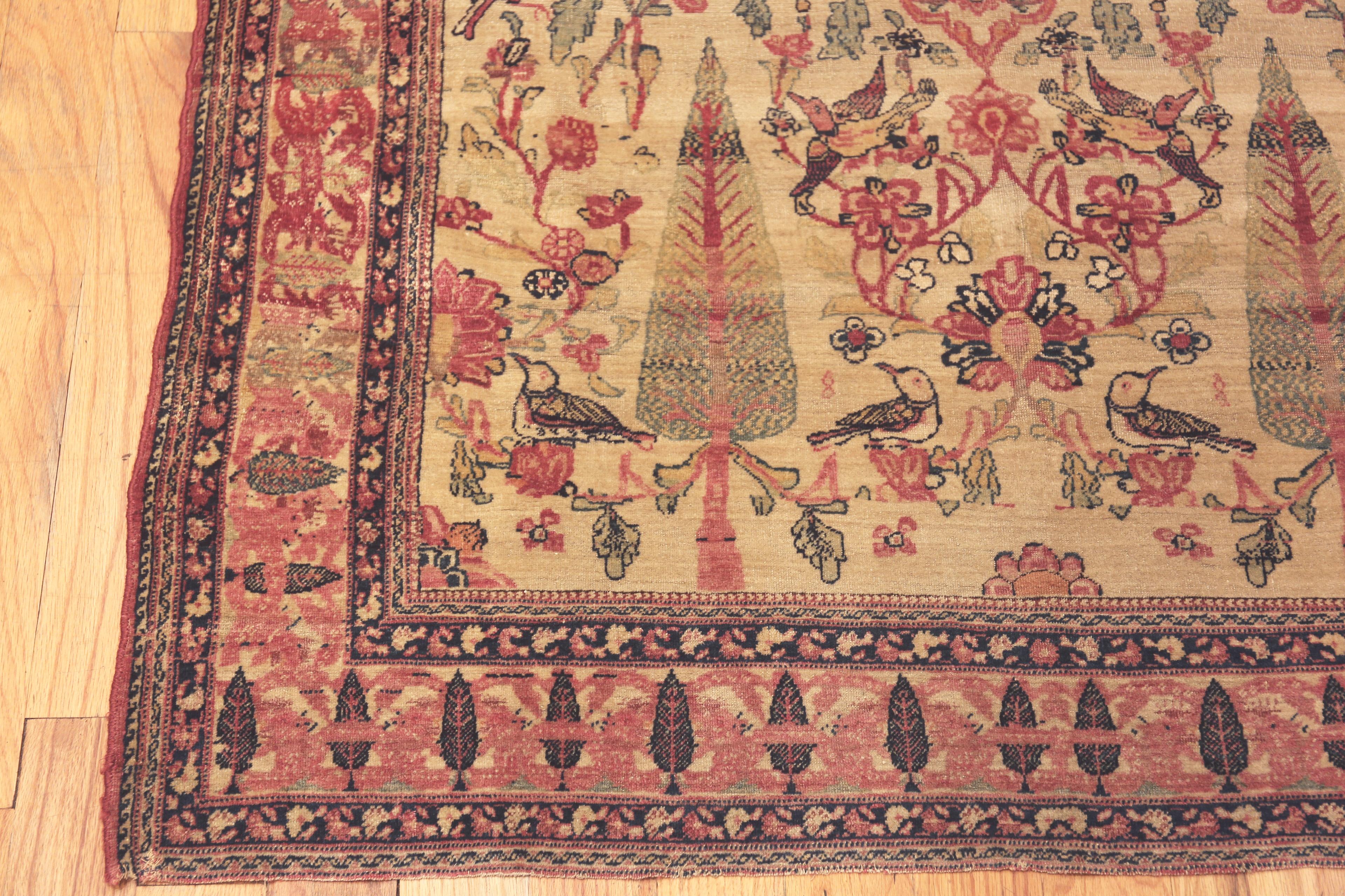 Hand-Knotted Antique Persian Kerman Rug. 4 ft 2 in x 5 ft 8 in For Sale