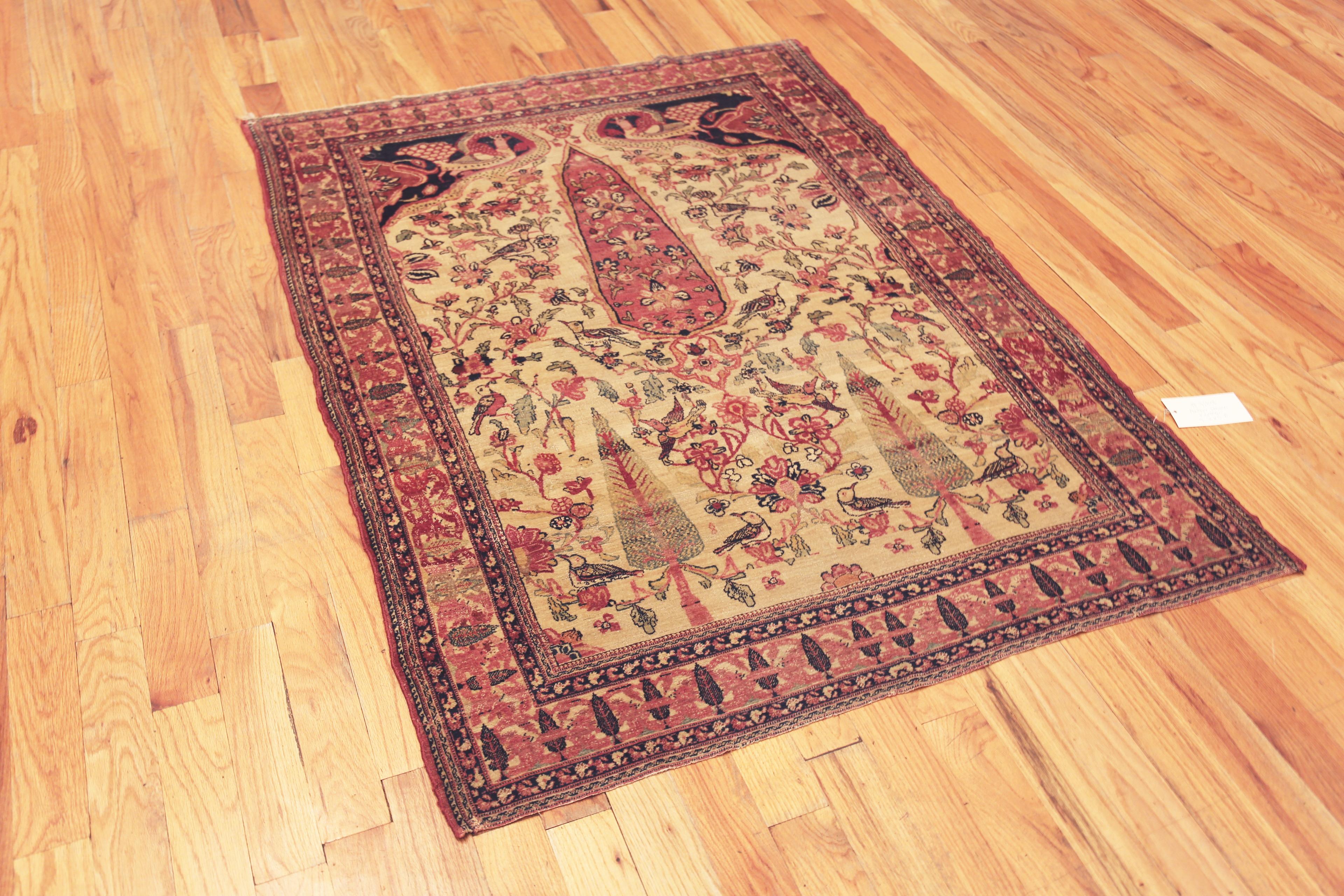 Wool Antique Persian Kerman Rug. 4 ft 2 in x 5 ft 8 in For Sale
