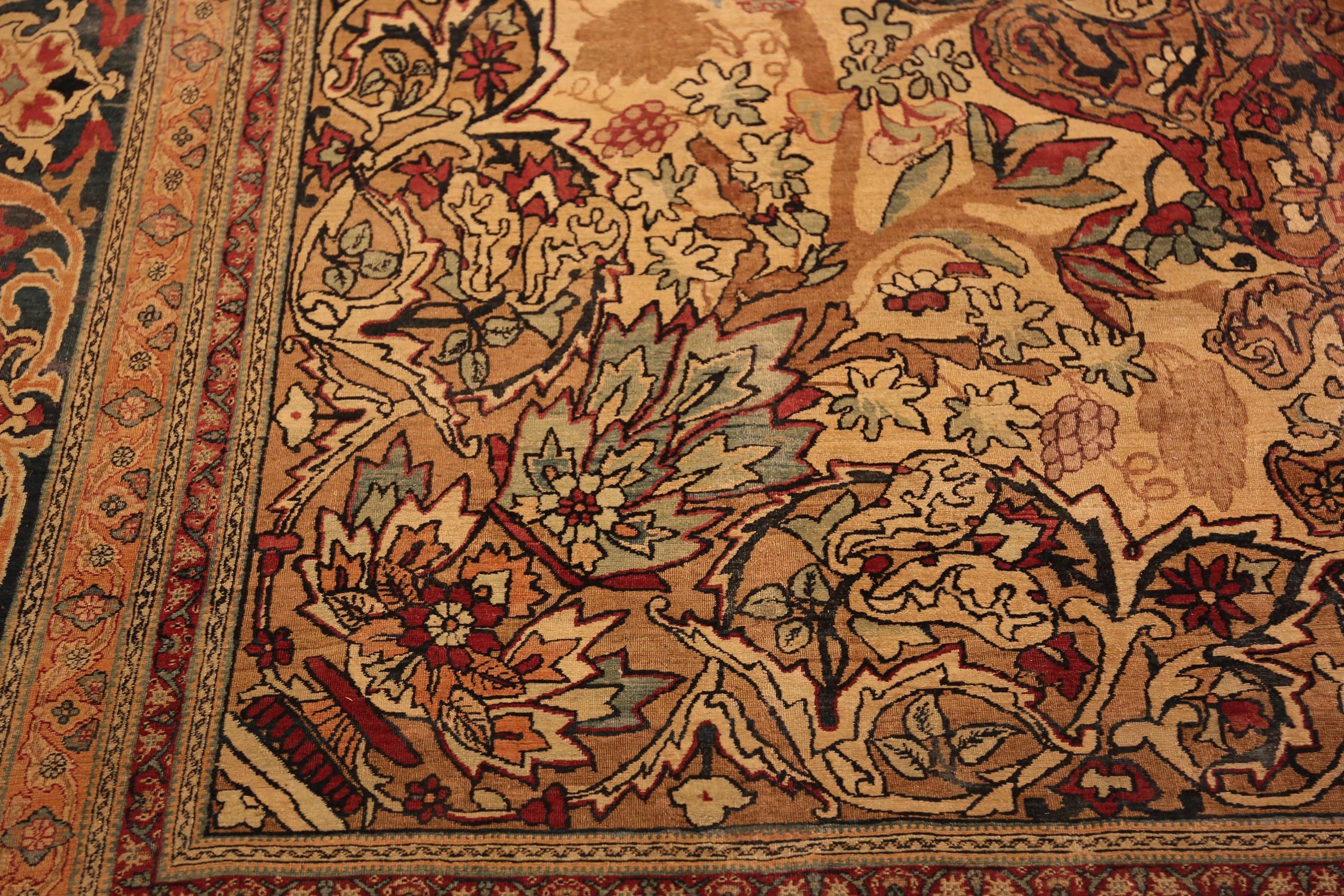 Annodato a mano Tappeto Antico Persiano Kerman Collection Nazmiyal Collection 9 ft 5 in x 15 ft 6 in in vendita