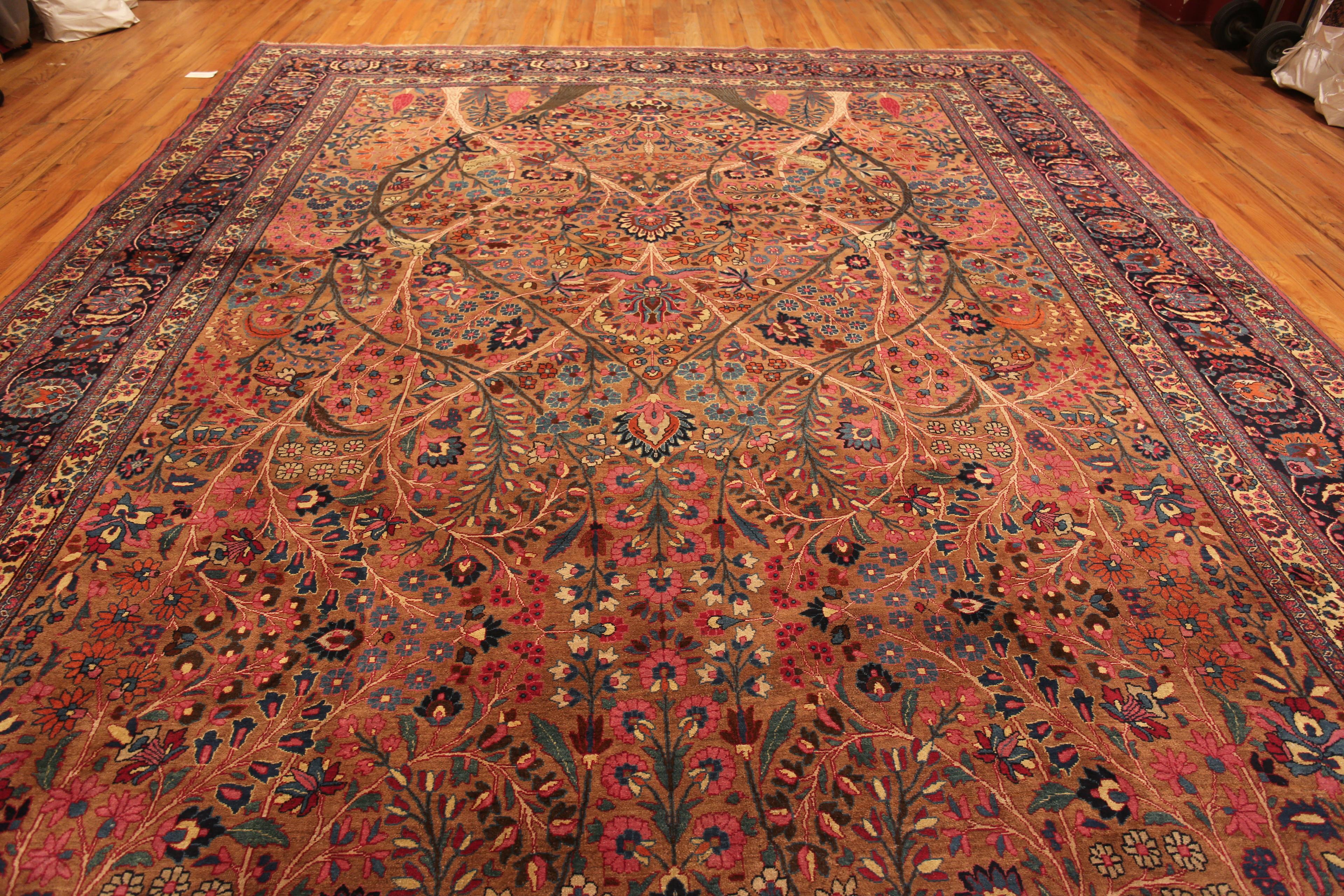 Fine Floral Tree Of Life Oversized Antique Persian Vase Design Khorassan Garden Rug, Country of origin: Persia, Circa date: 1920. Size: 12 ft 10 in x 24 ft 9 in (3.91 m x 7.54 m)

